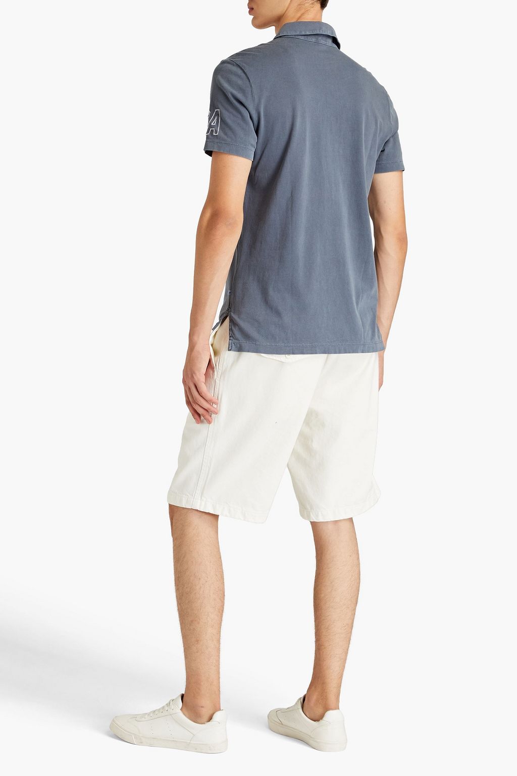 JAMES PERSE Embroidered Supima cotton-jersey polo shirt