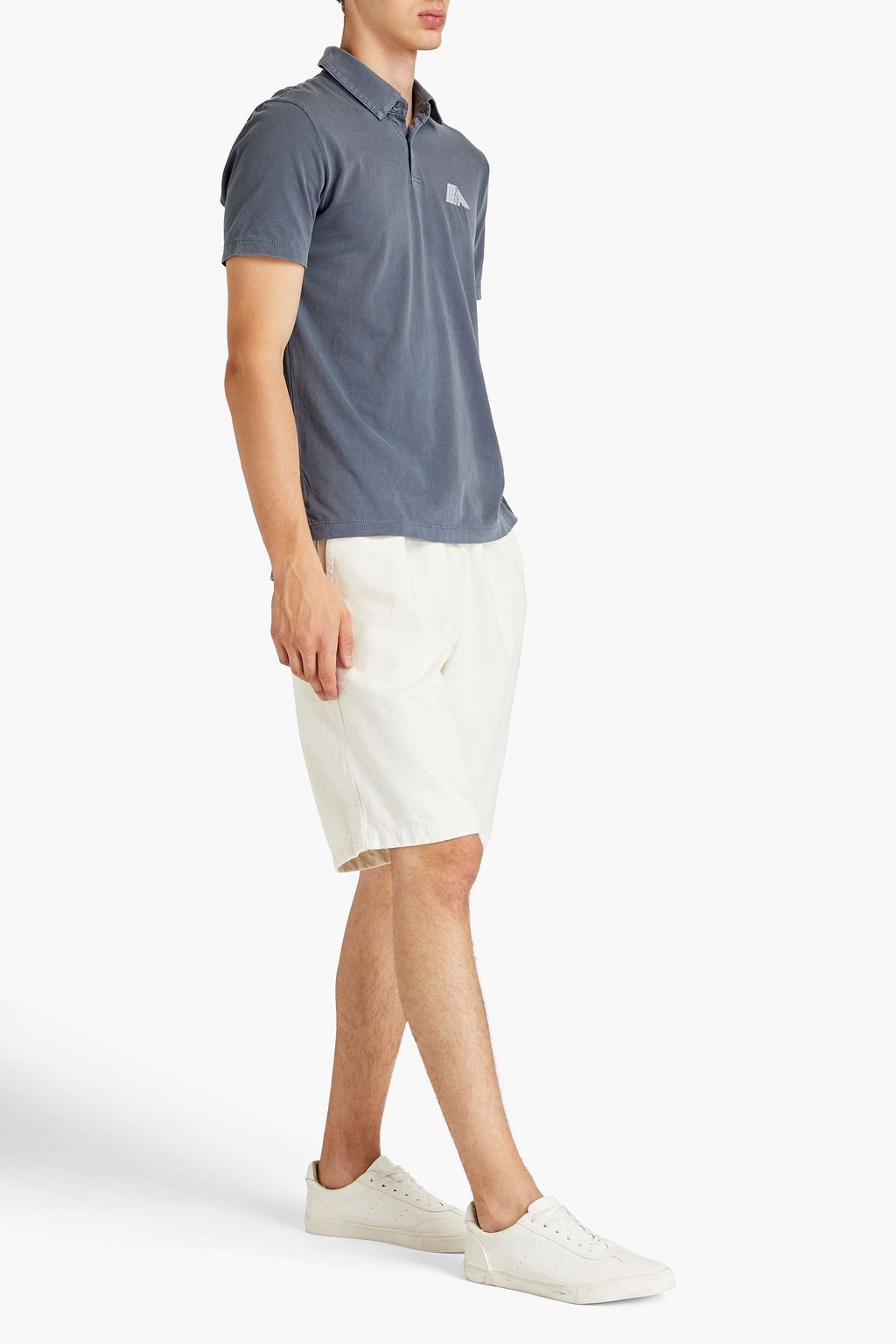 JAMES PERSE Embroidered Supima cotton-jersey polo shirt