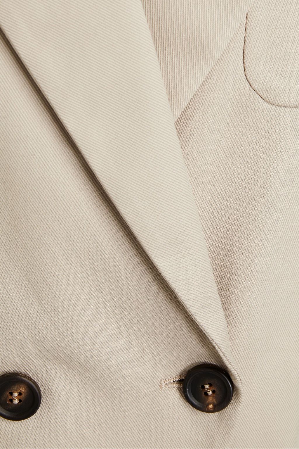 BRUNELLO CUCINELLI Double-breasted embellished cotton-blend twill blazer