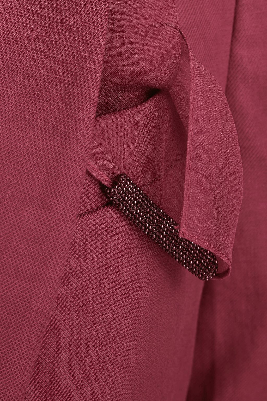 BRUNELLO CUCINELLI Bead-embellished linen-blend blazer