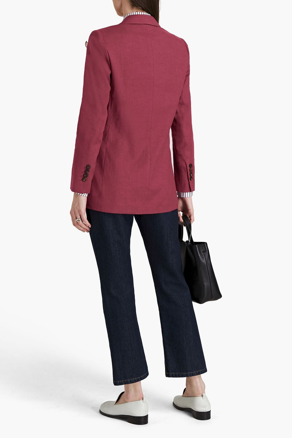 BRUNELLO CUCINELLI Bead-embellished linen-blend blazer