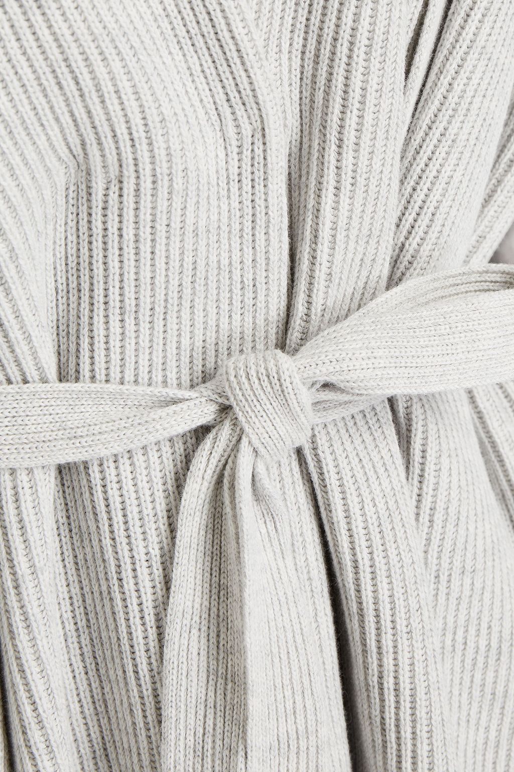 BRUNELLO CUCINELLI Belted ribbed mélange cotton cardigan