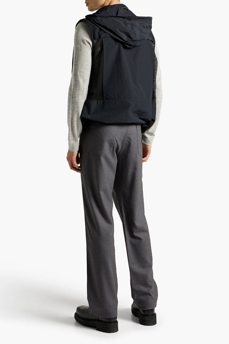 Zegna Wool-blend Flannel Pants In Anthracite