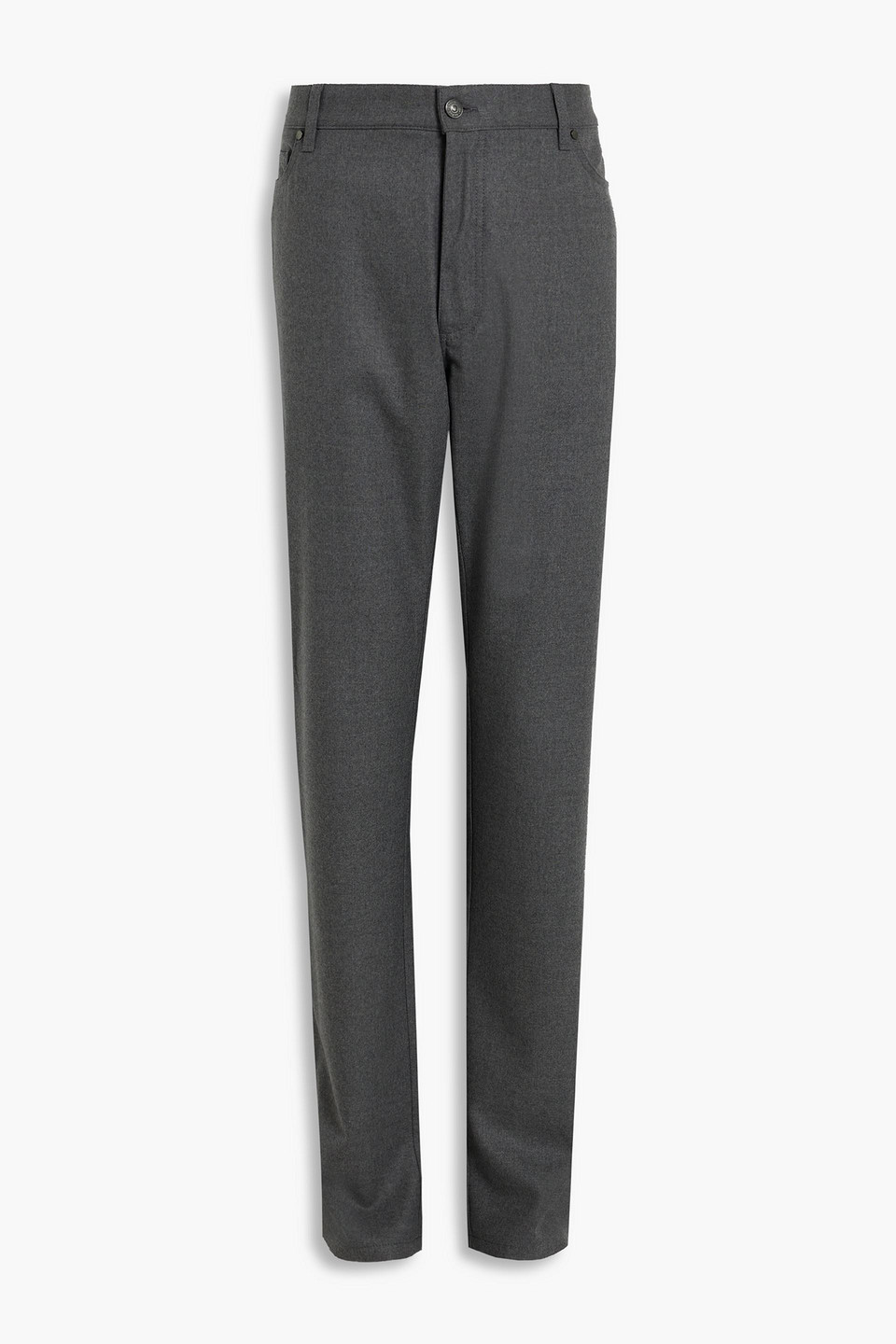 Zegna Wool-blend Flannel Pants In Anthracite