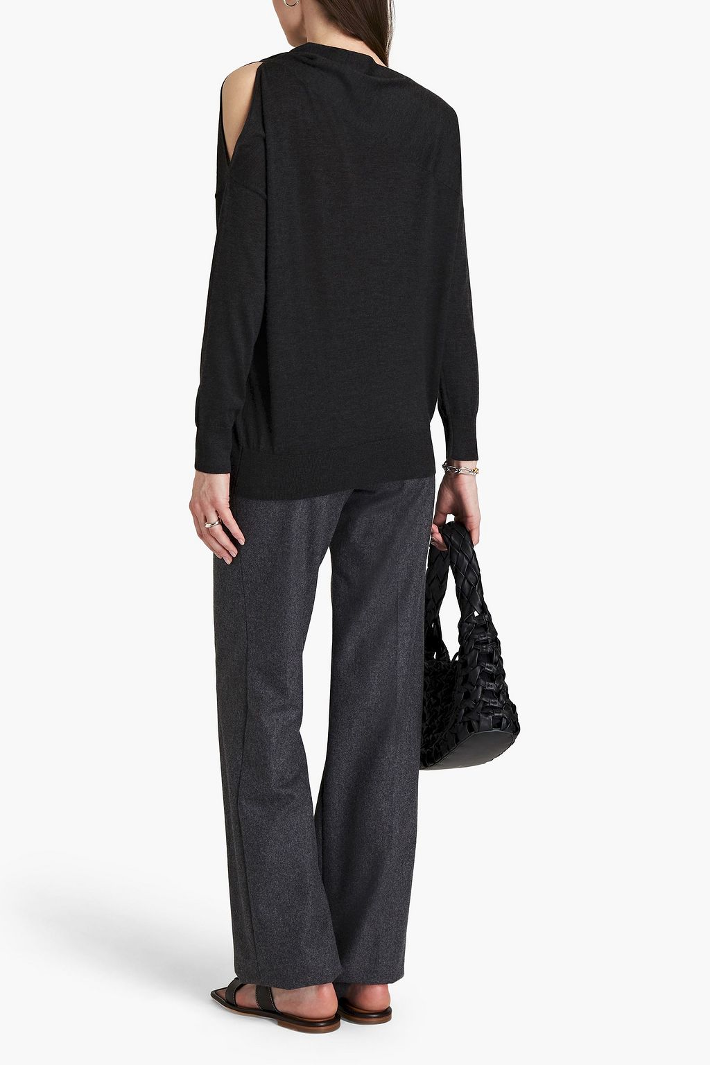 BRUNELLO CUCINELLI Bead-embellished cashmere and silk-blend sweater