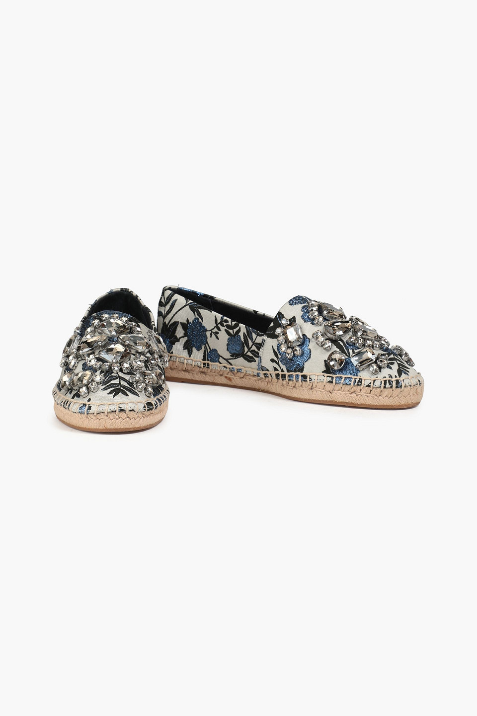 Tory Burch Martine Embellished Jacquard Espadrilles In Multi