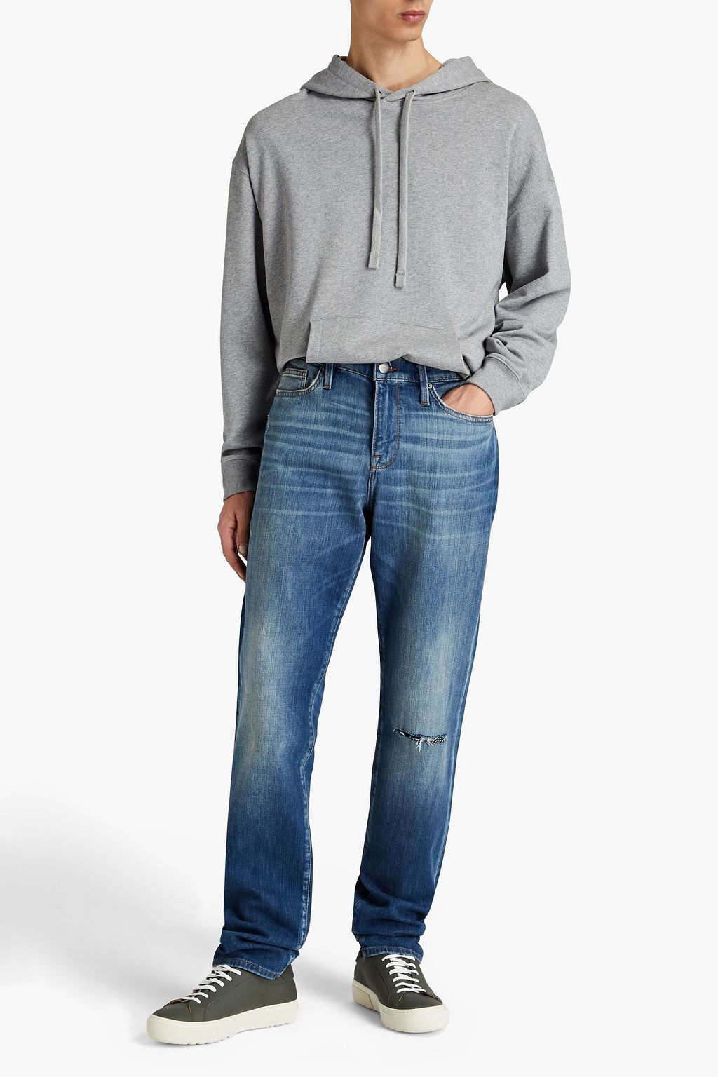 FRAME L'Homme slim-fit faded denim jeans
