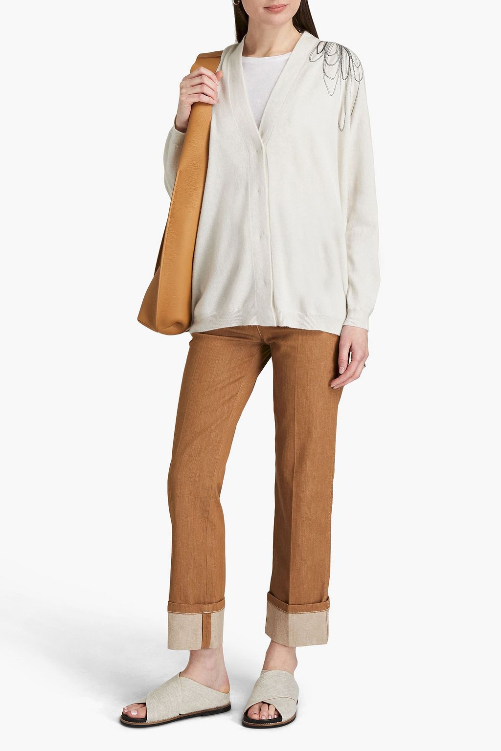 BRUNELLO CUCINELLI Bead-embellished cashmere cardigan