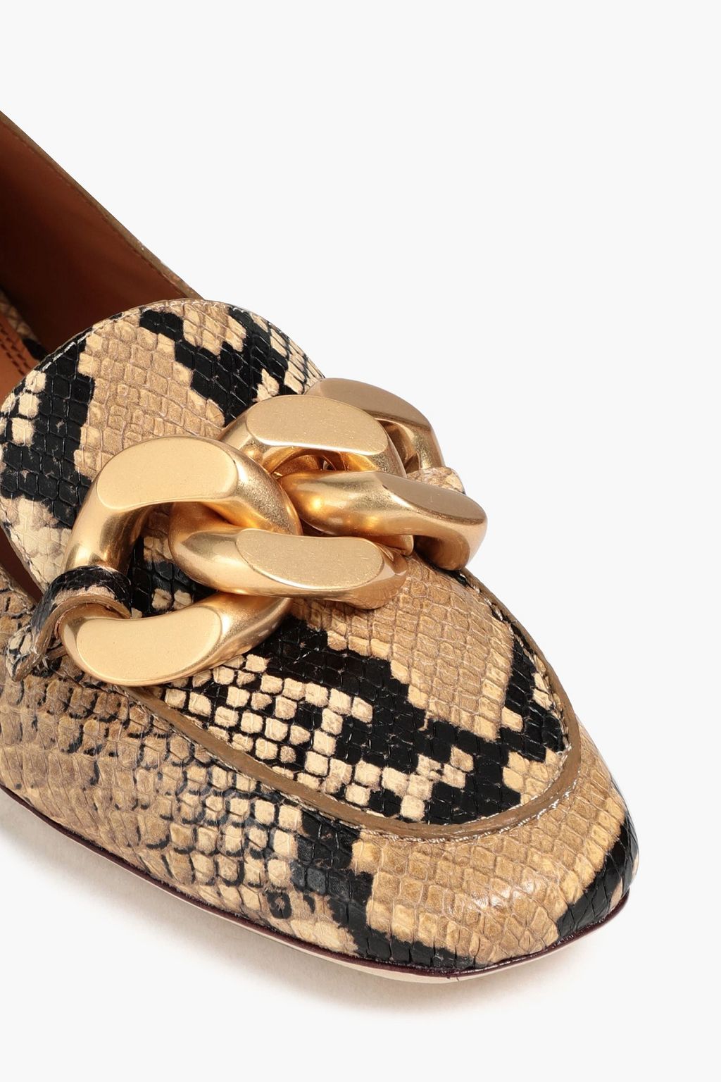 TORY BURCH Ruby 装飾付き スネーク風レザー ローファー
