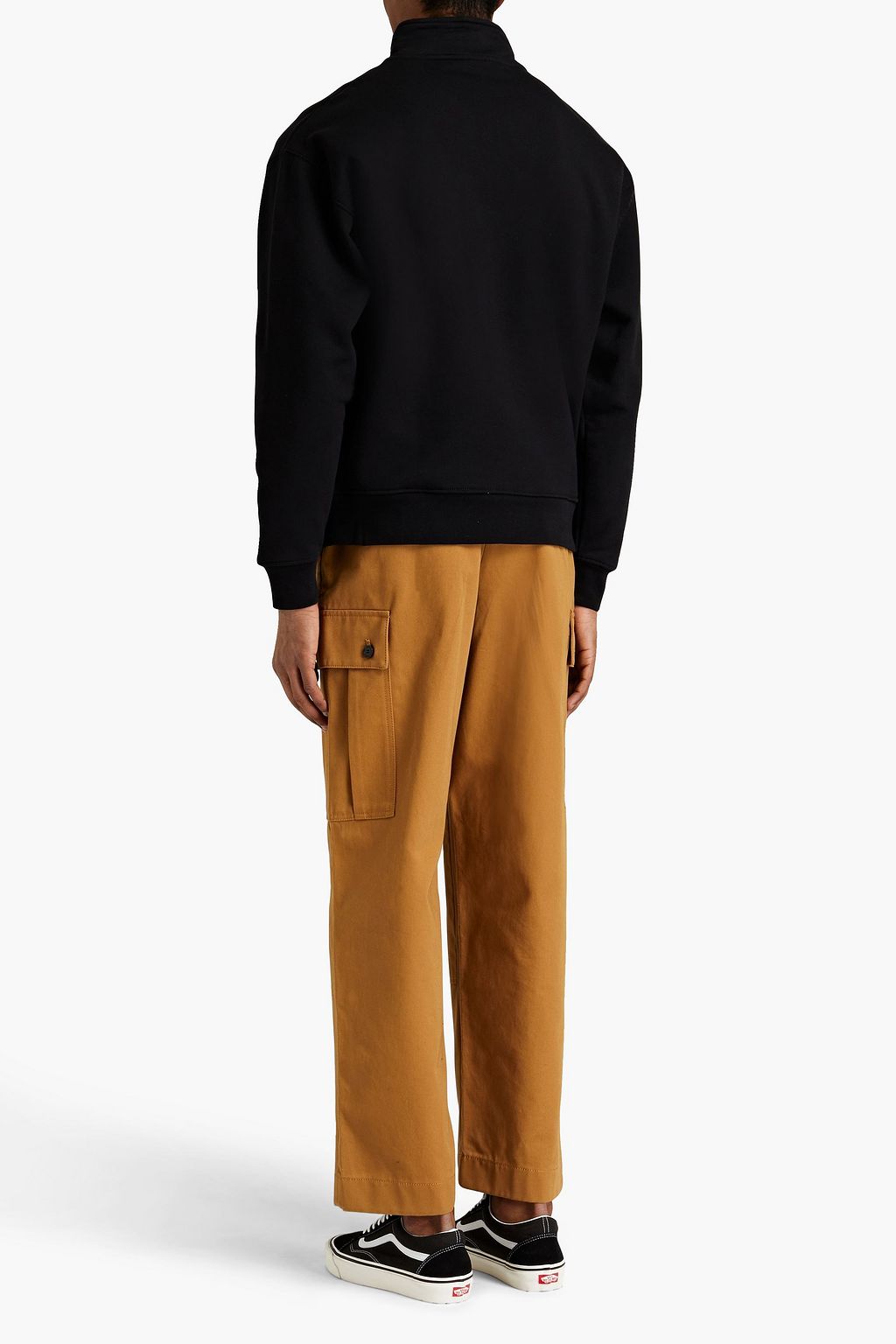 FRAME Essential French cotton-blend terry half-zip sweatshirt