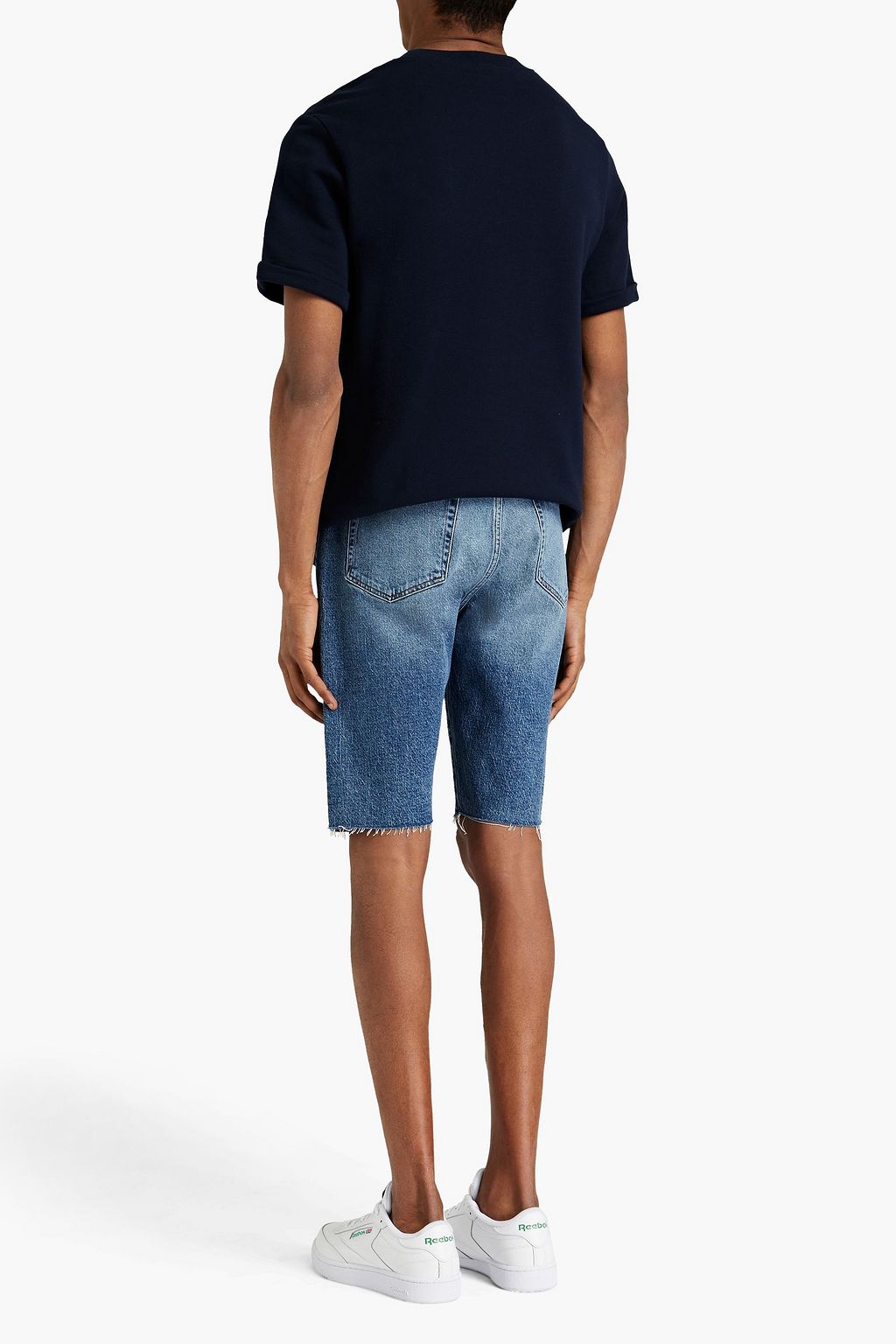 FRAME Slim-fit frayed denim shorts