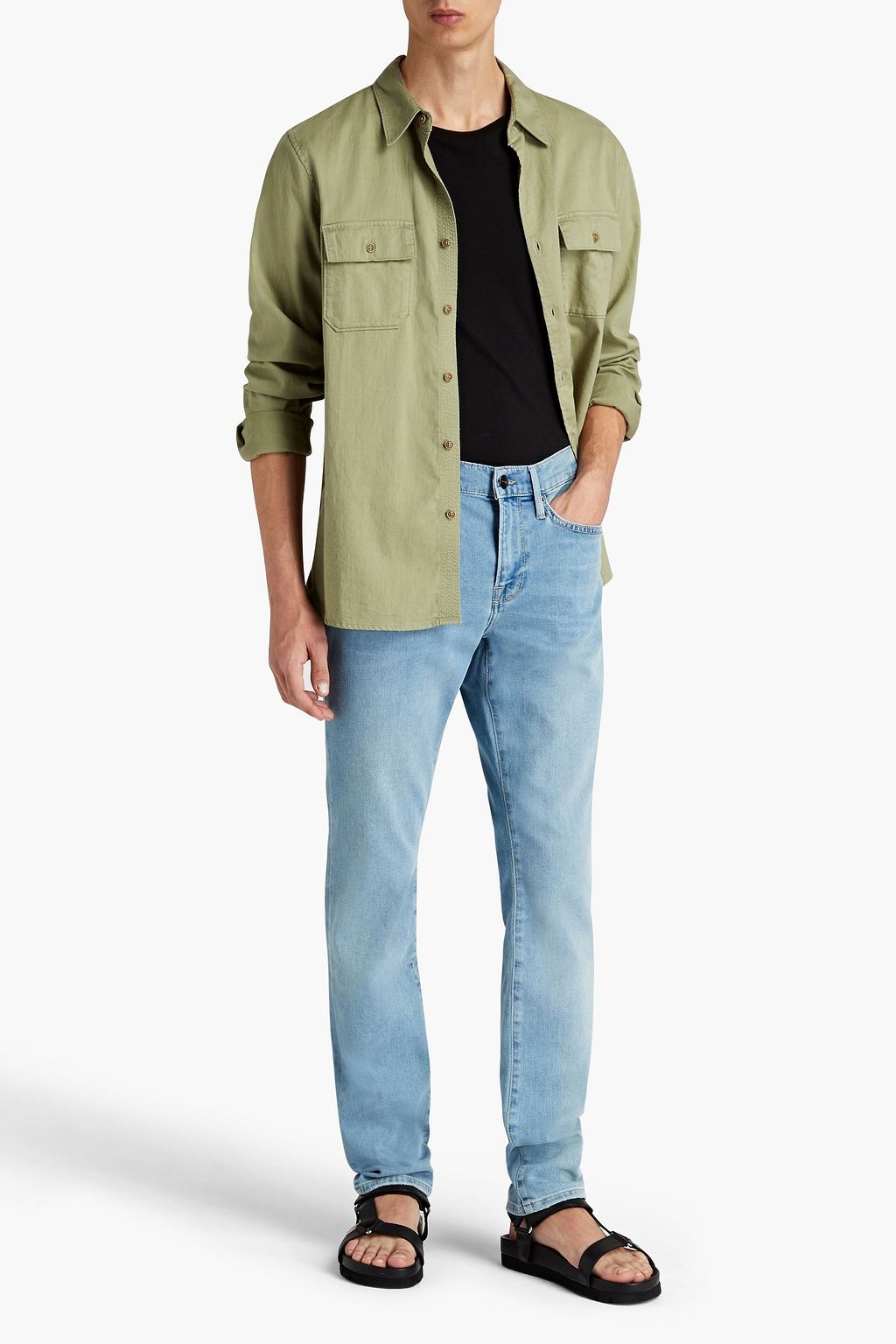 FRAME L'Homme skinny-fit faded denim jeans