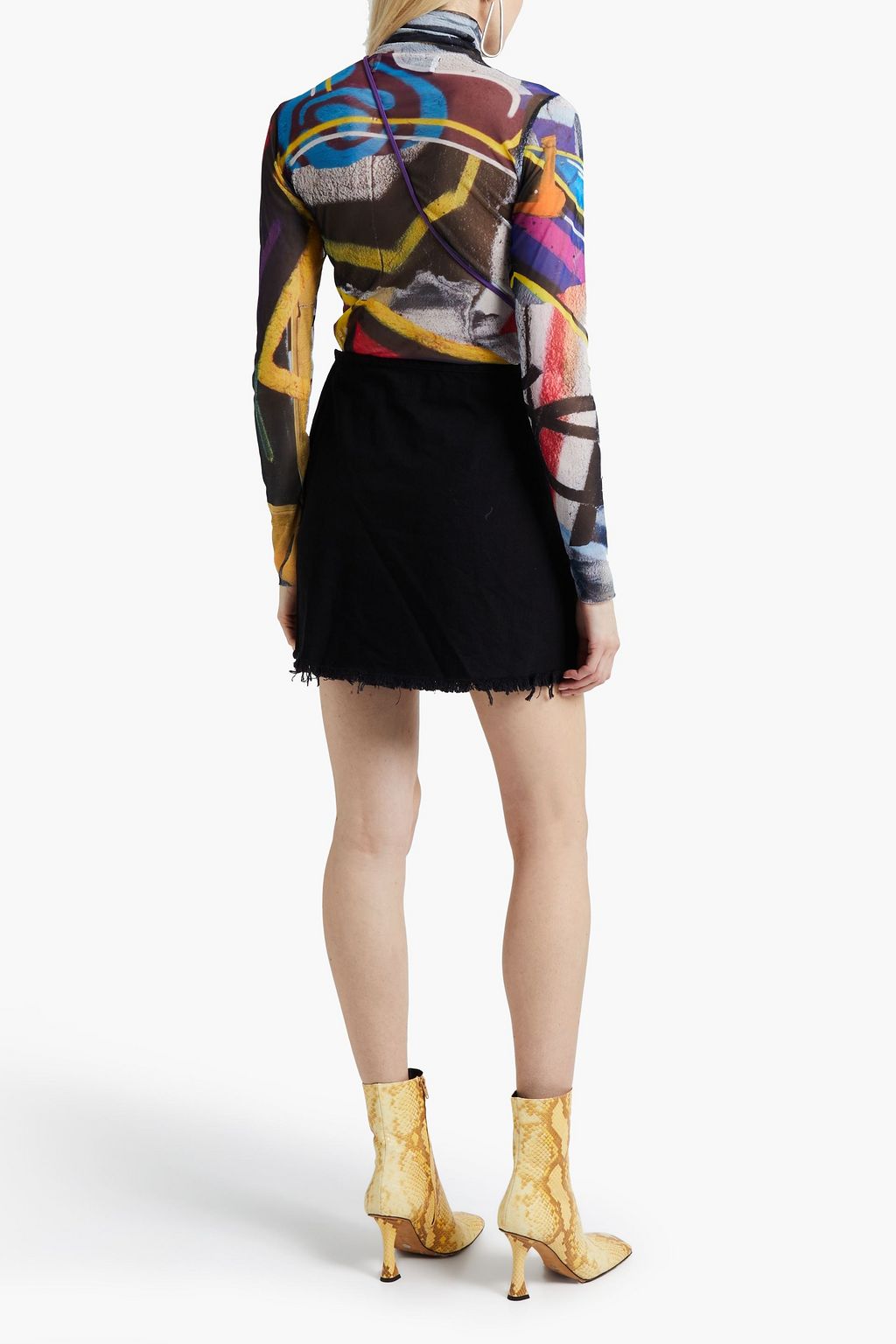 MARQUES' ALMEIDA Knotted denim mini skirt