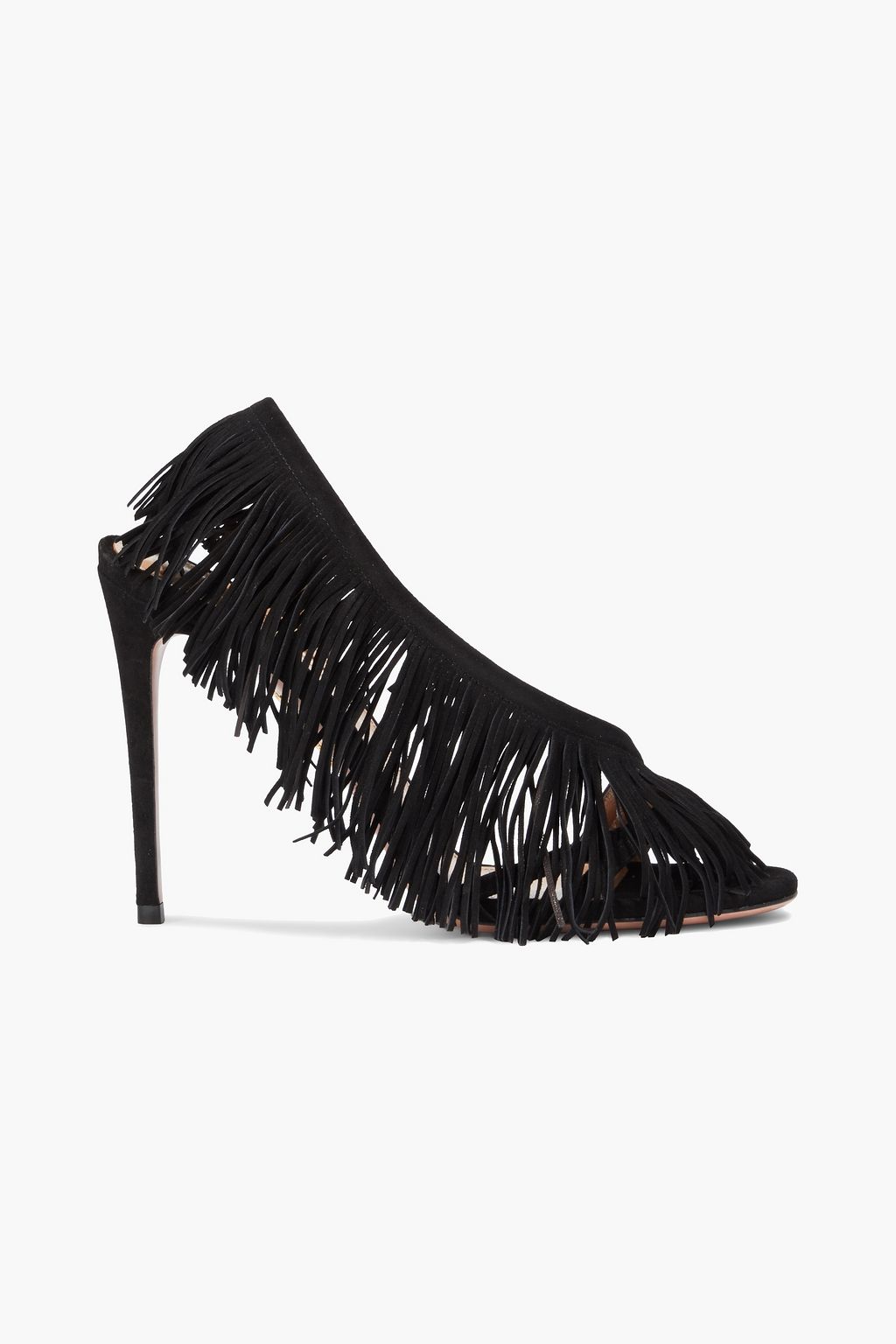 Black Wild Thing 105 Fringed Suede Slingback Sandals Aquazzura The Outnet