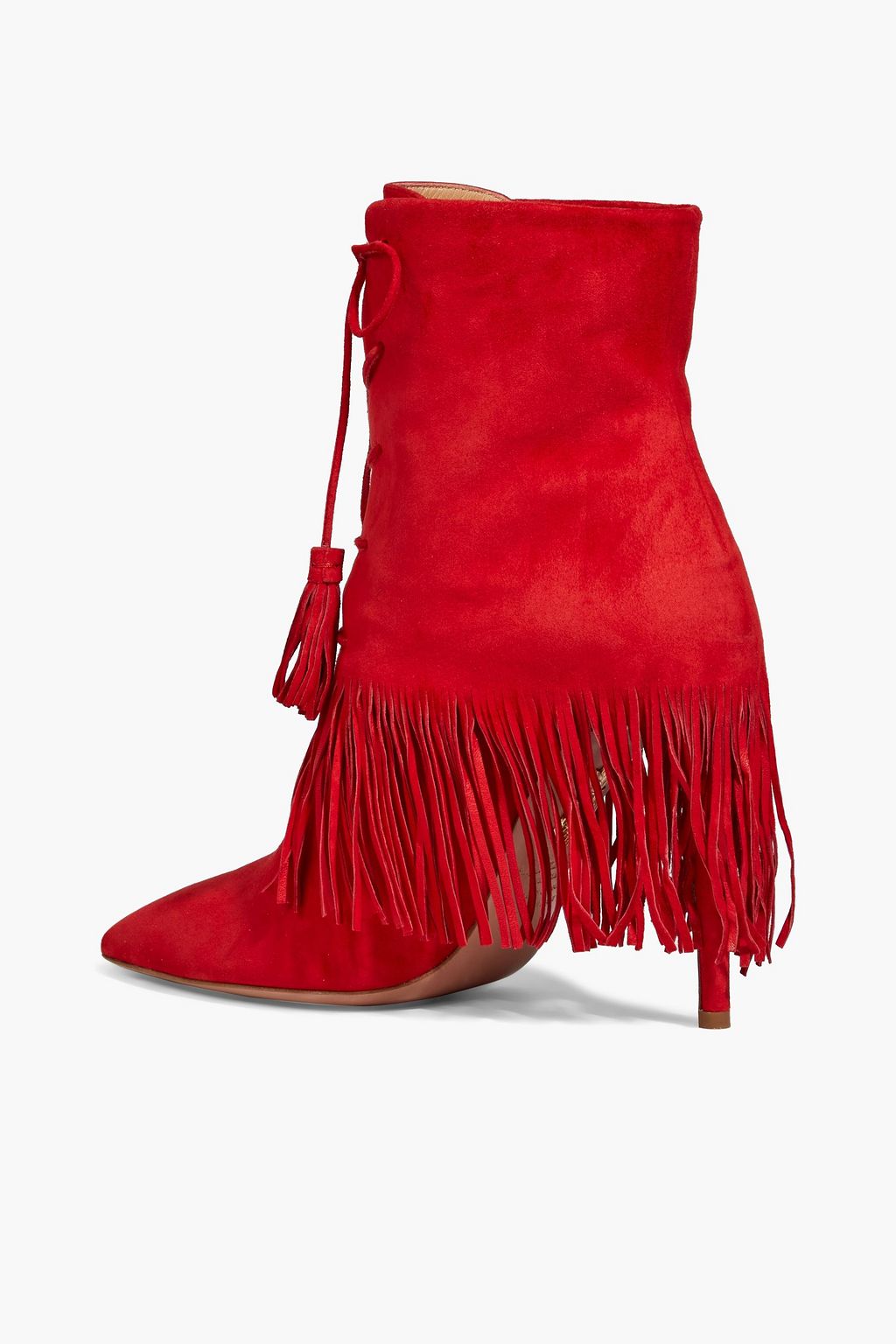 AQUAZZURA Mustang 105 fringed suede ankle boots