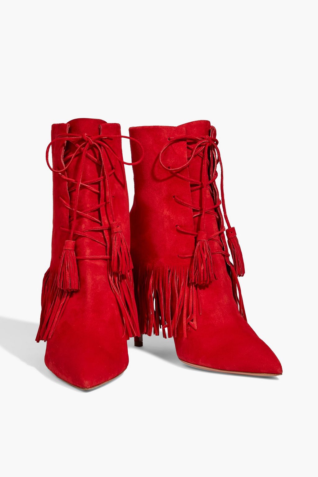 AQUAZZURA Mustang 105 fringed suede ankle boots