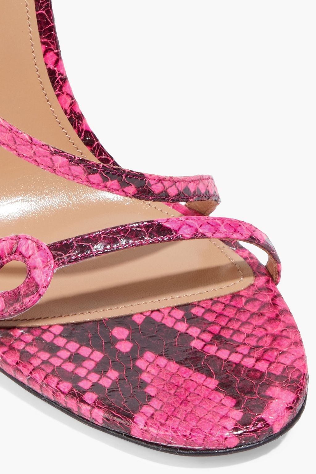 AQUAZZURA Serpentine 105 elaphe sandals