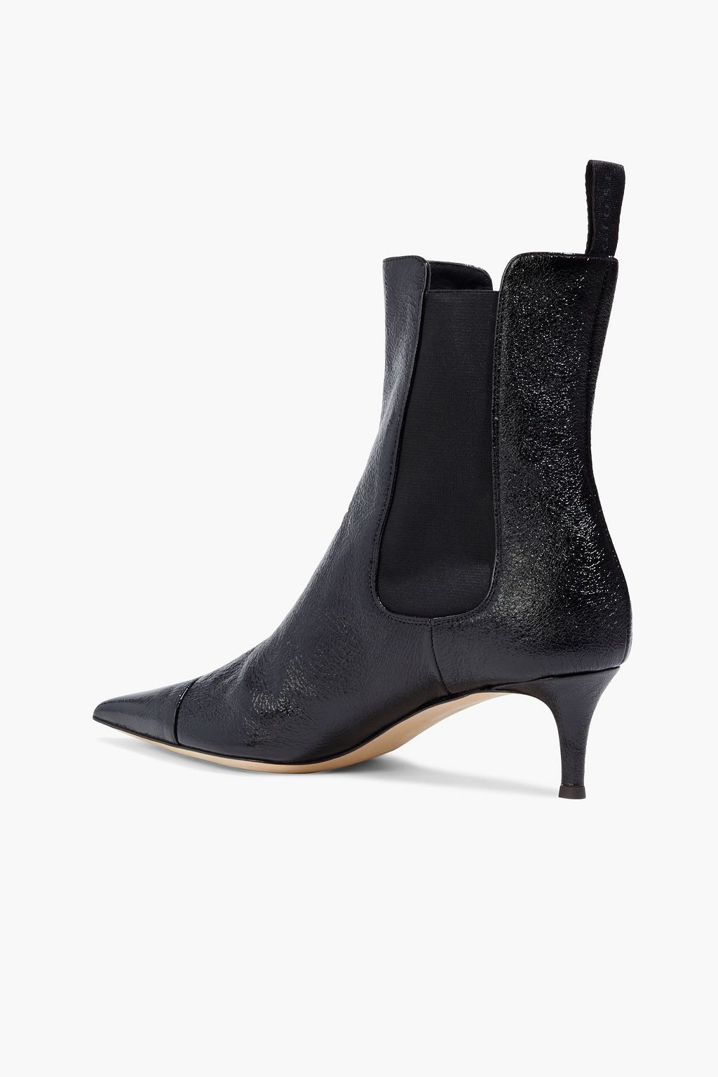 GIUSEPPE ZANOTTI 라쿠엘 50 크링클 페이턴트 가죽 앵클 부츠