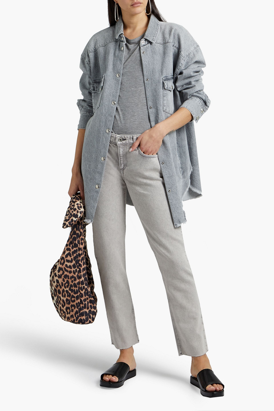 Rag & Bone Dre High-rise Slim-leg Jeans In Gray