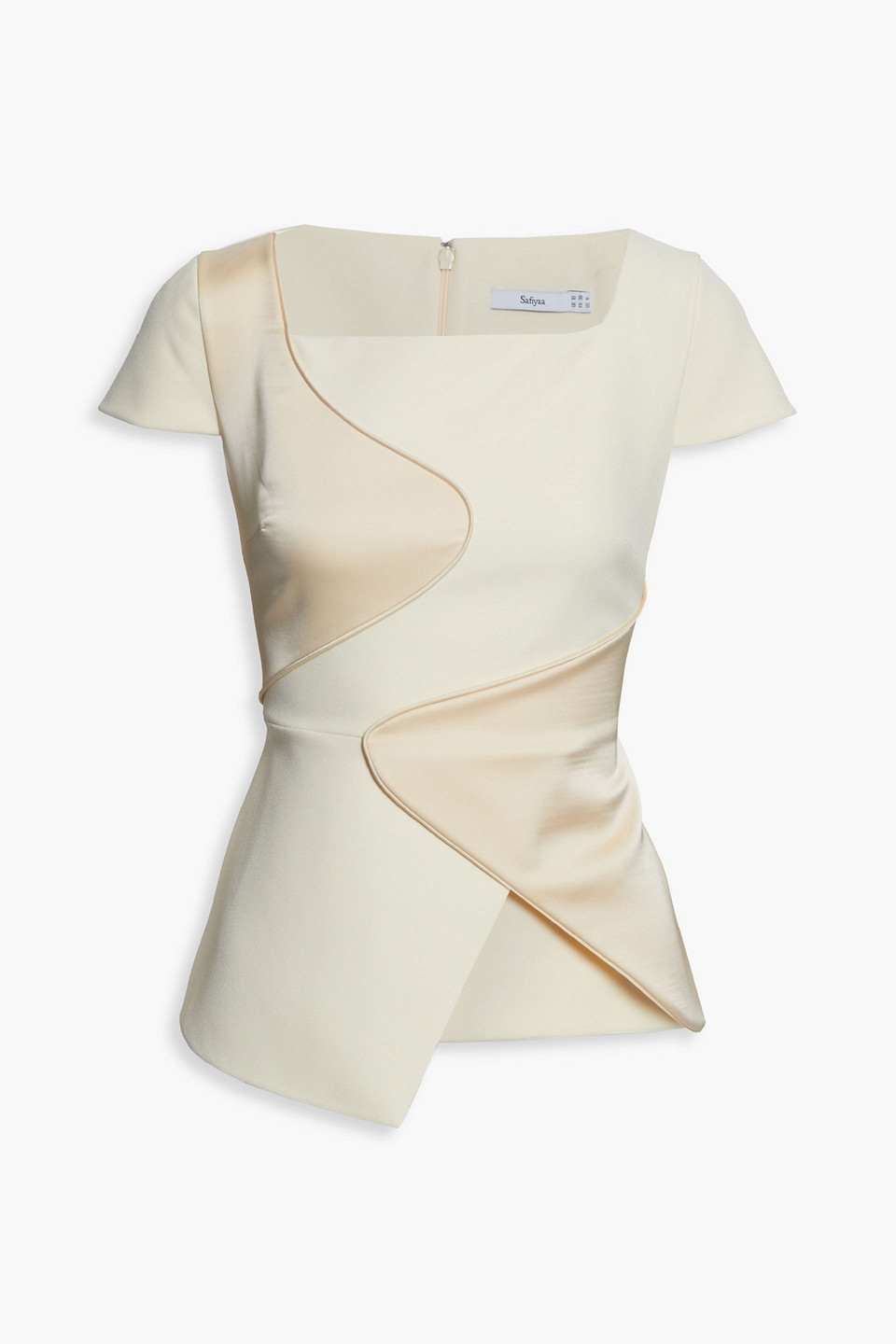Caya ponte-paneled crepe top