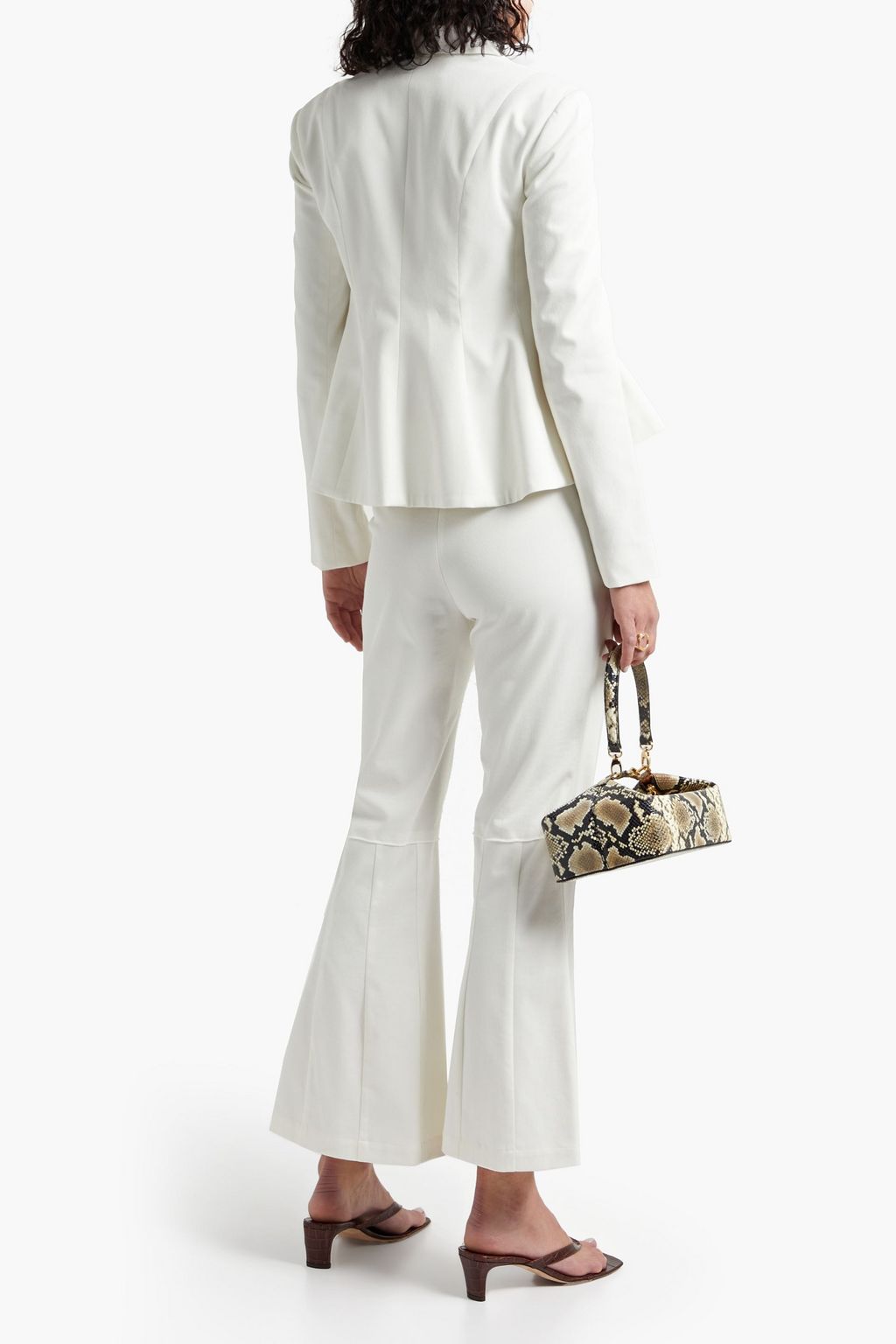 BY ANY OTHER NAME Frayed pleated cotton-blend twill kick-flare pants