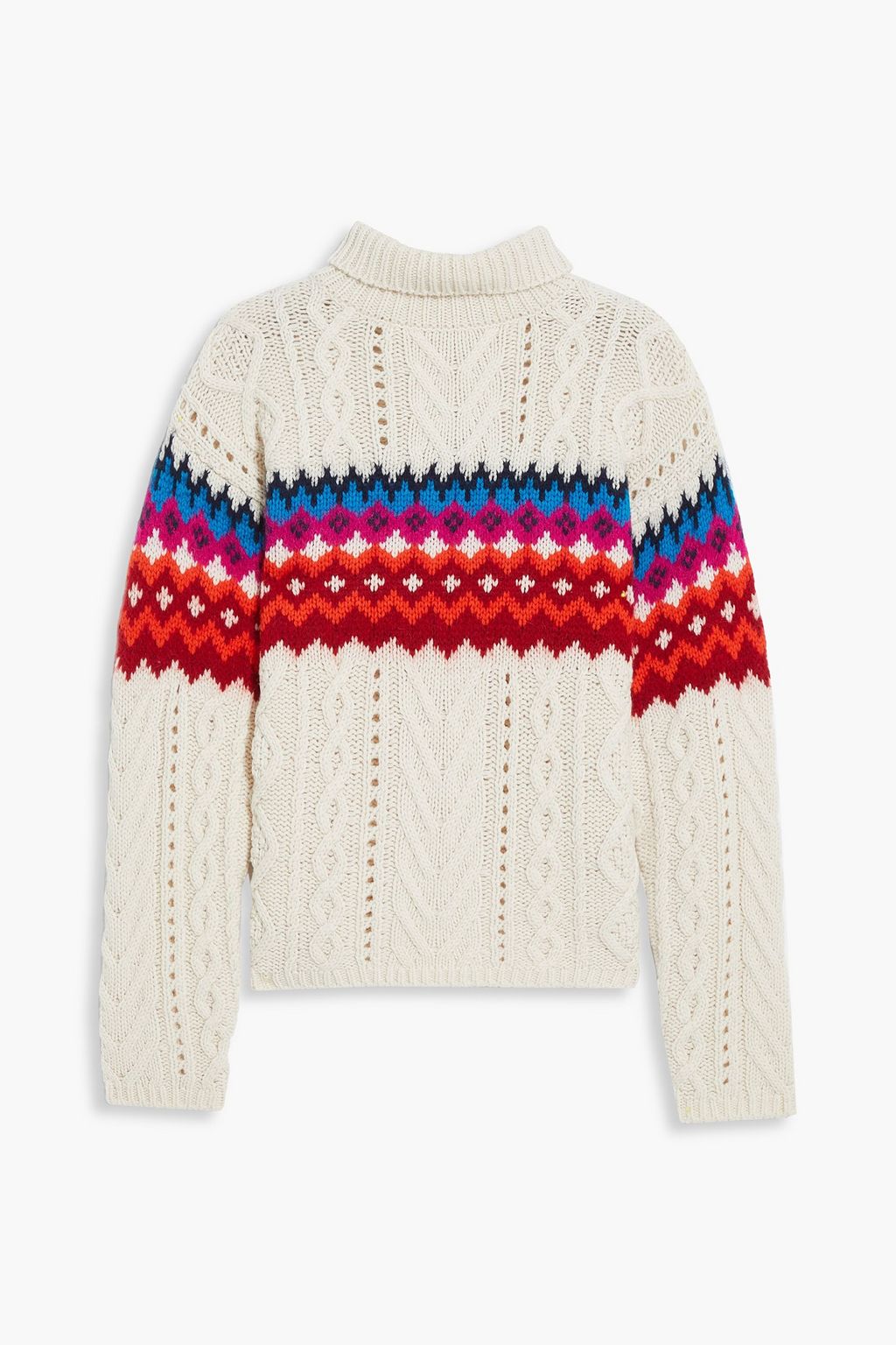 Cream Willow Fair Isle cable-knit wool-blend sweater | RAG & BONE | THE ...