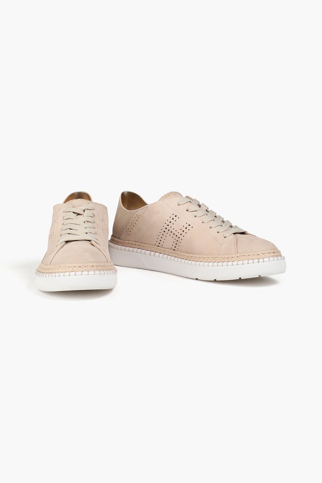 HOGAN Perforated suede collapsible-heel sneakers