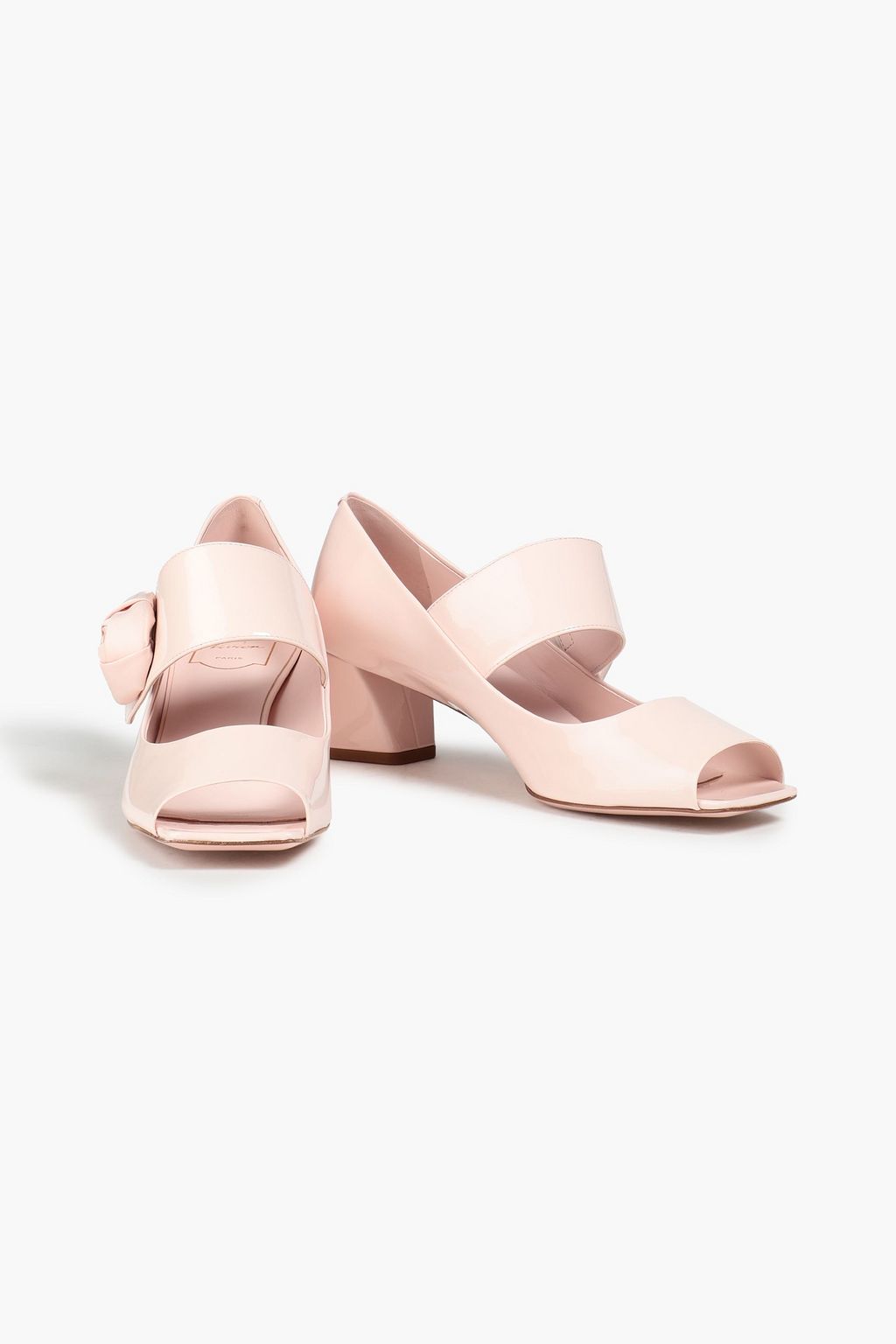ROGER VIVIER Satin-trimmed patent-leather pumps