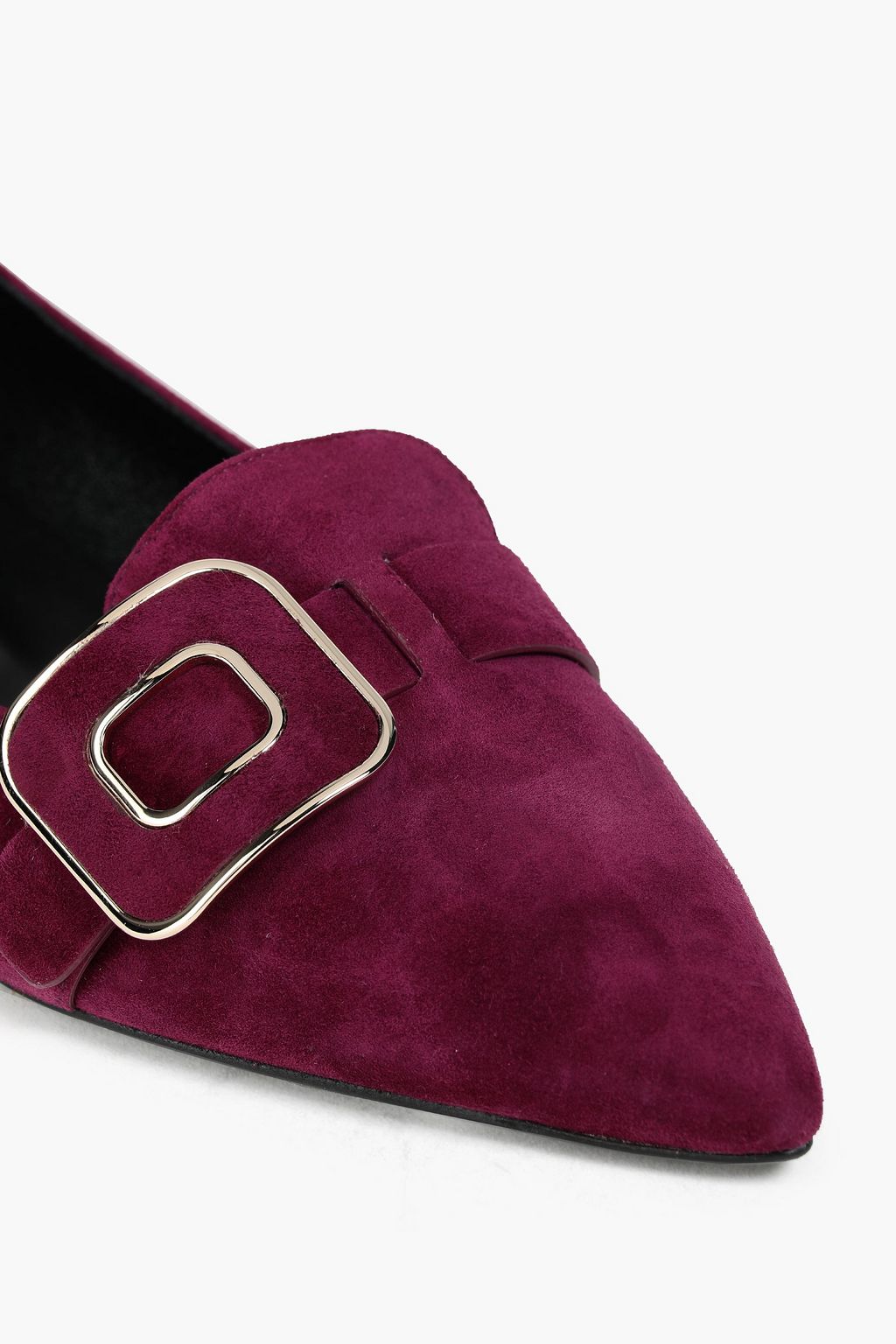 ROGER VIVIER Buckle-embellished suede point-toe flats