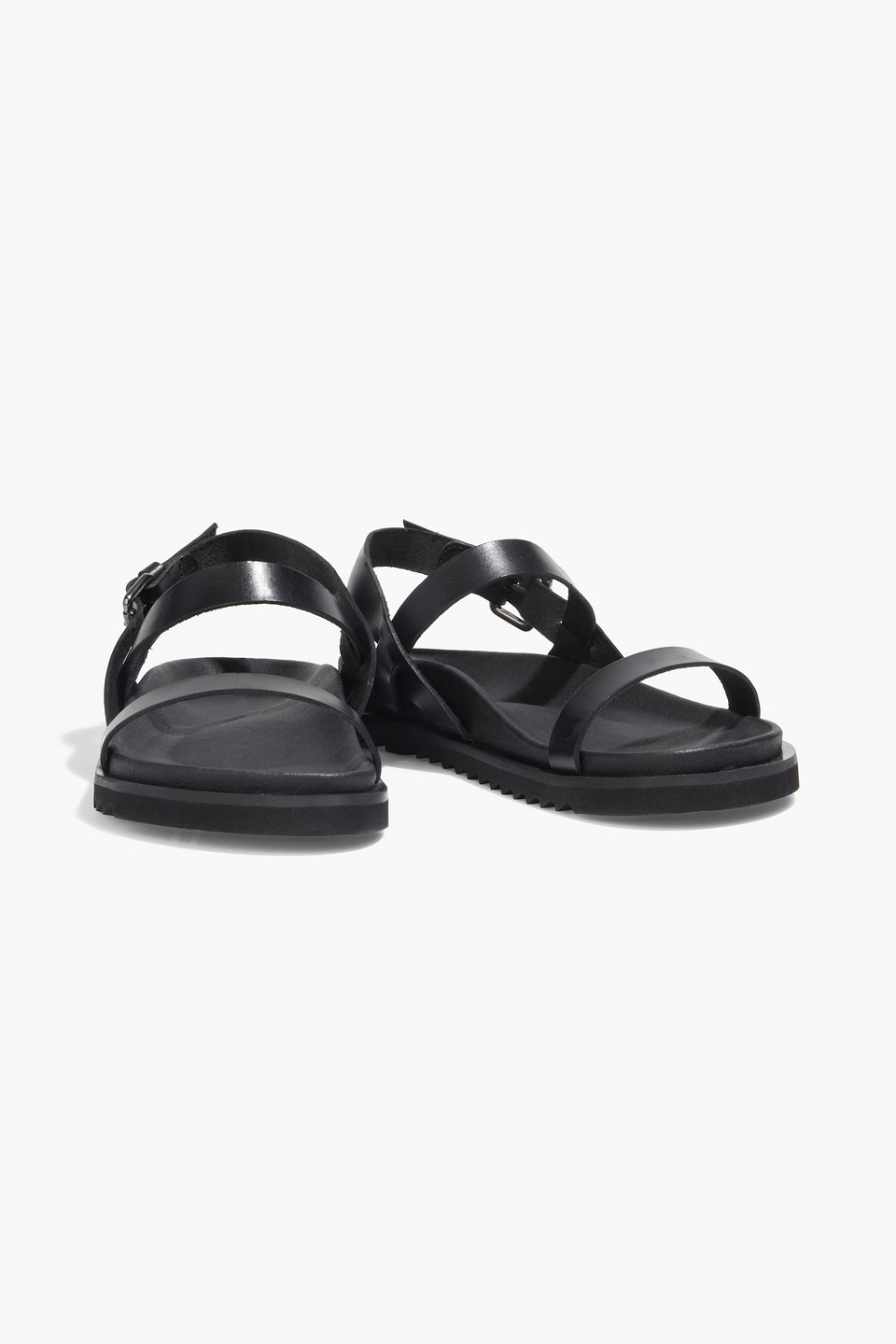 Iris & Ink Camille Leather Sandals In Black