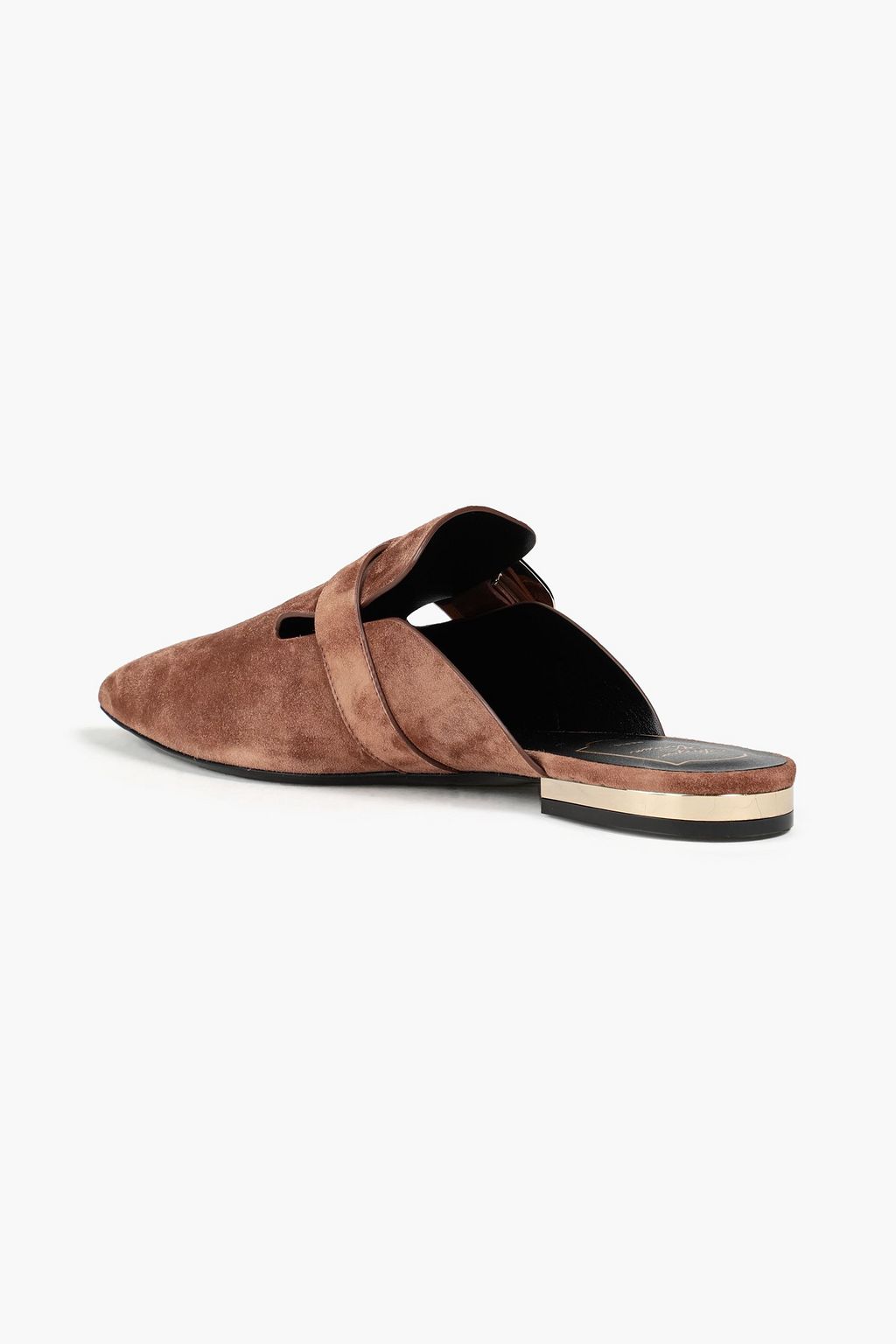 ROGER VIVIER Buckle-embellished suede slippers