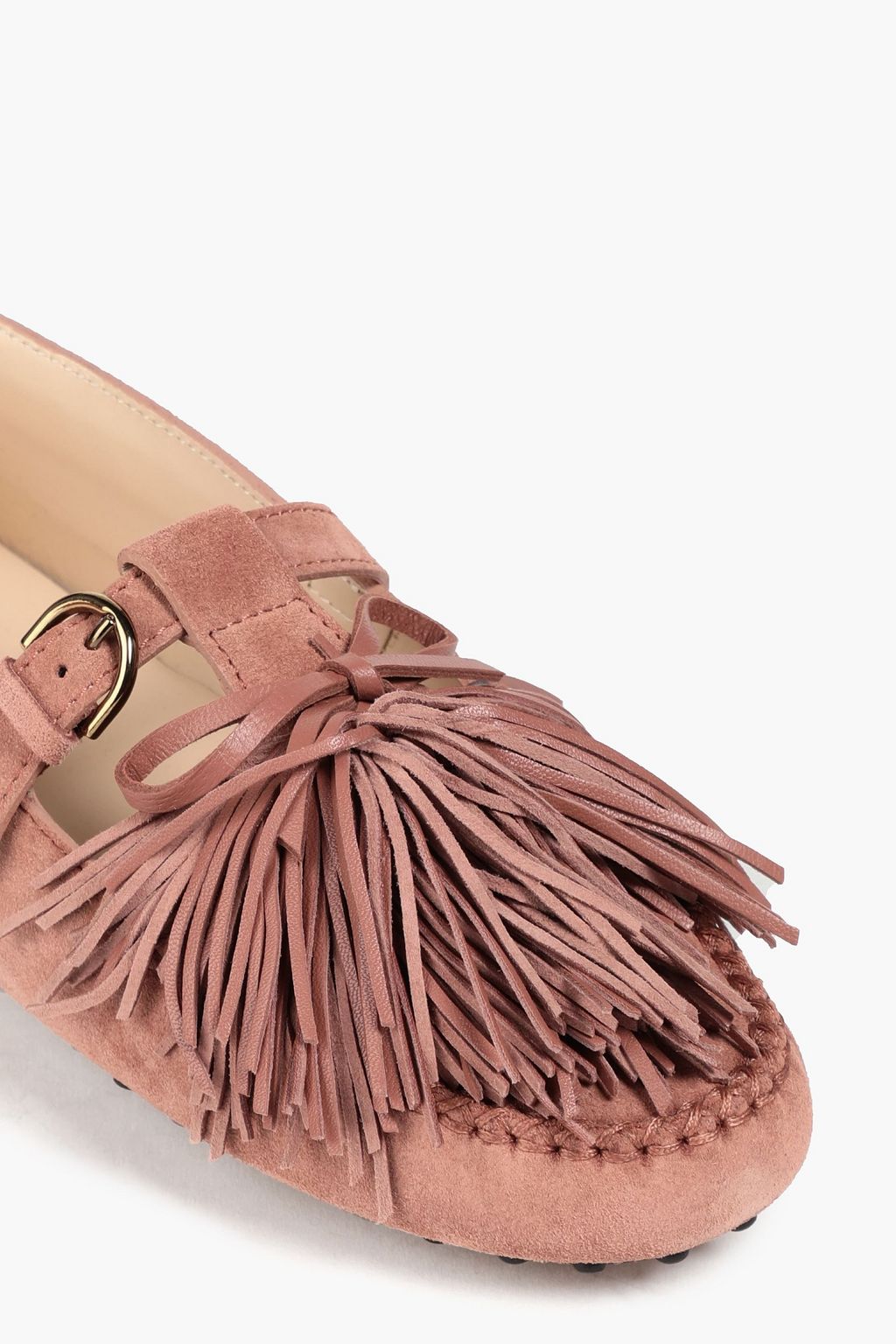 TOD'S Fringed suede loafers