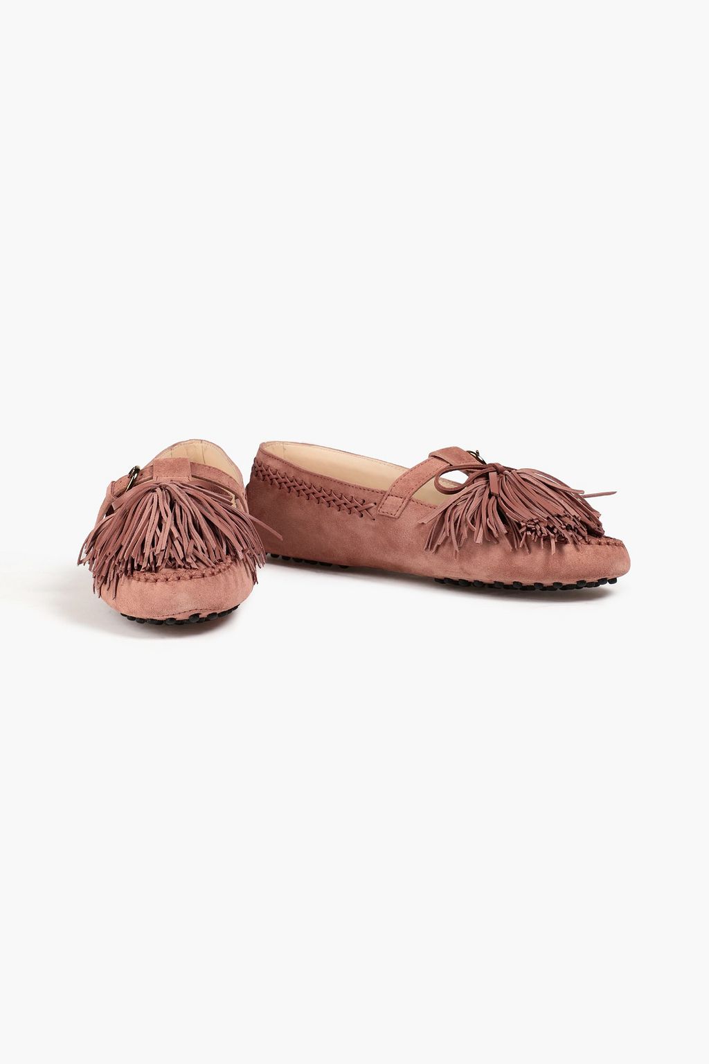 TOD'S Fringed suede loafers