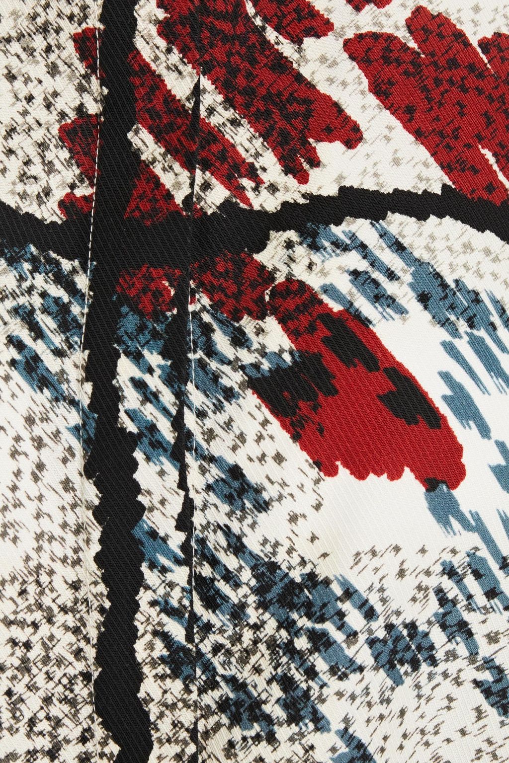 MOTHER OF PEARL Raina draped printed Tencel-twill shirt