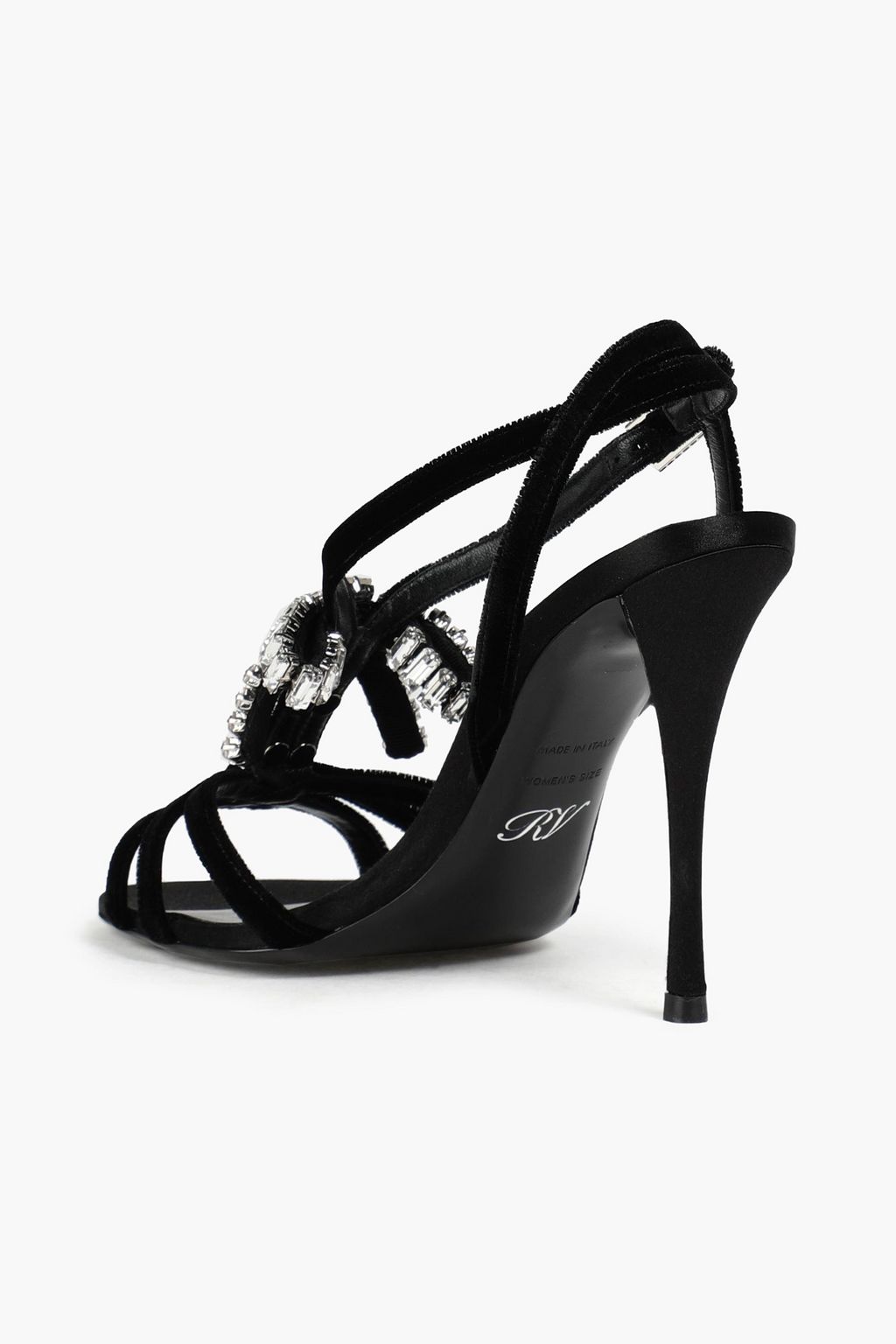ROGER VIVIER Crystal-embellished velvet sandals