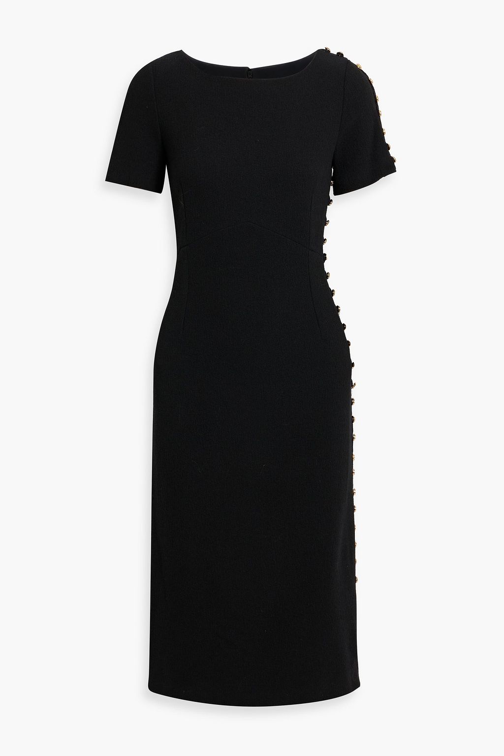 Embellished wool crepe midi dress black IT 36