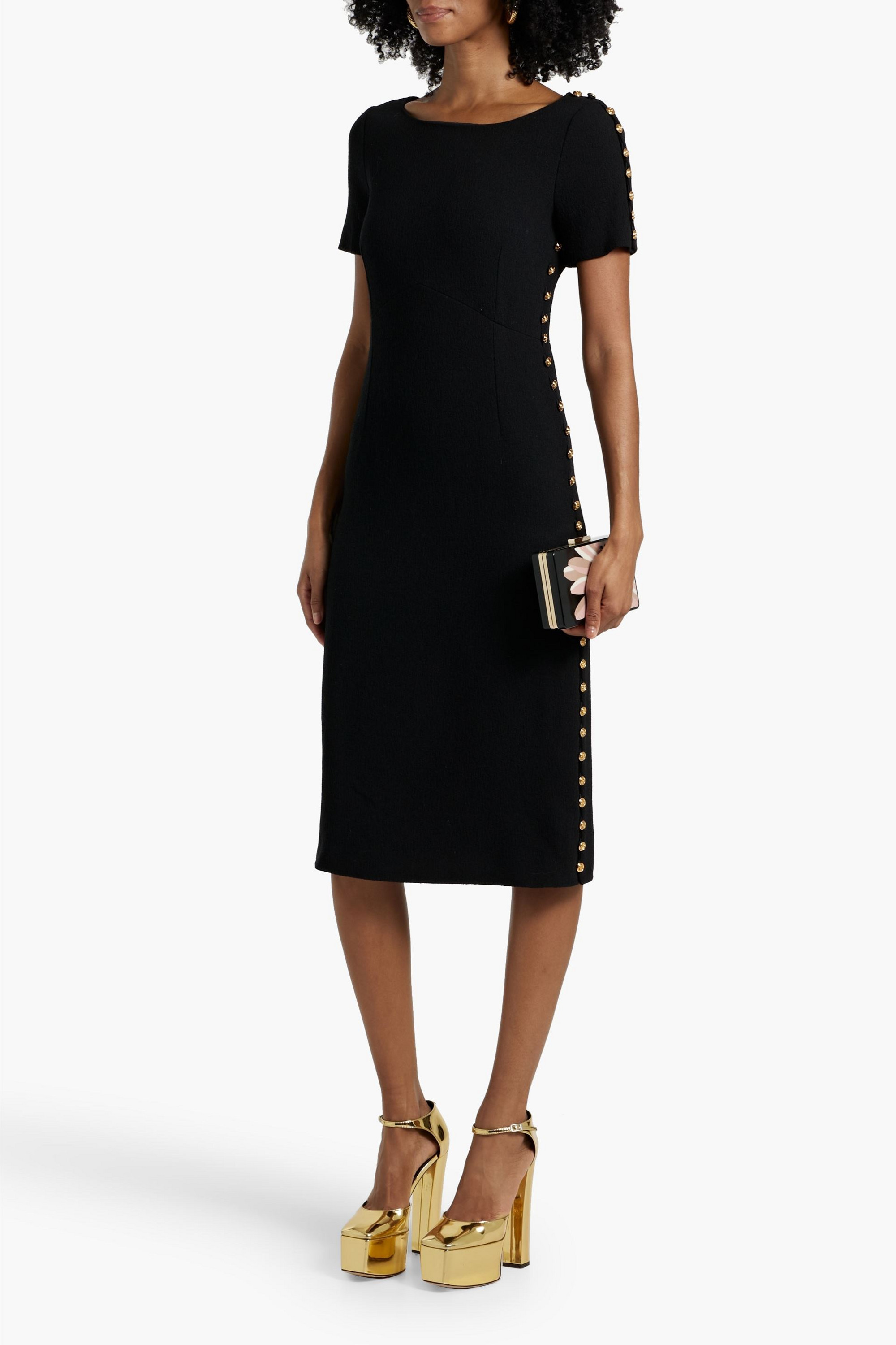 Gucci Embellished wool-crepe midi dress