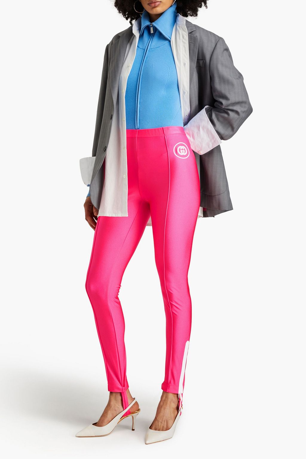 GUCCI Logo-print stretch-jersey stirrup leggings