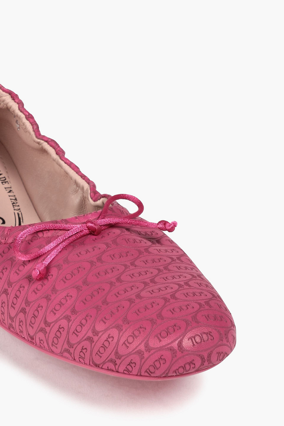 TOD'S EMBOSSED LEATHER BALLET FLATS 3074457345634277135