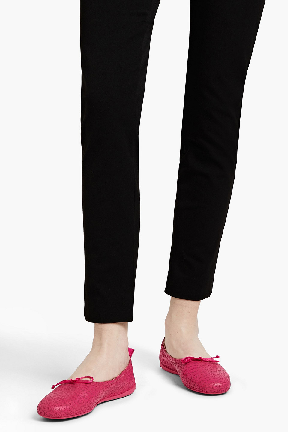 TOD'S EMBOSSED LEATHER BALLET FLATS 3074457345634277135