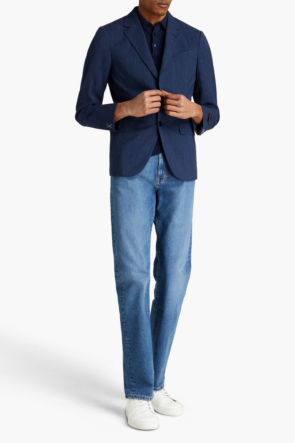 ZEGNA Wool-blend seersucker blazer