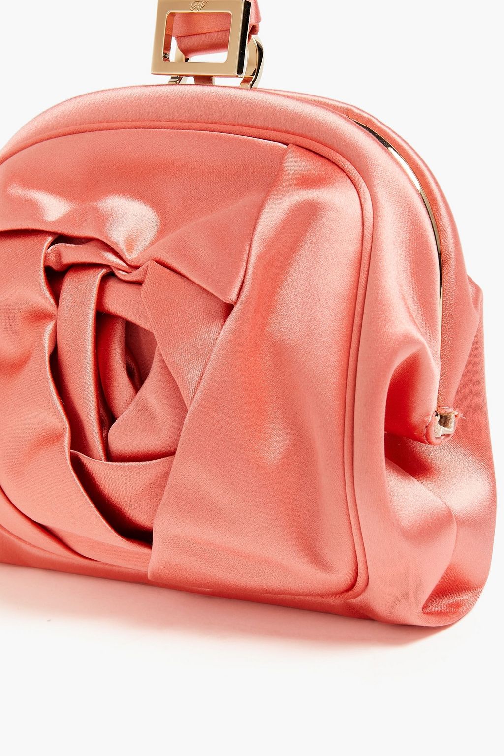 ROGER VIVIER Rose satin clutch