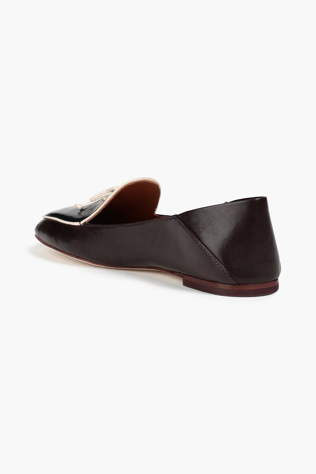 TORY BURCH Embellished collapsible-heel leather loafers