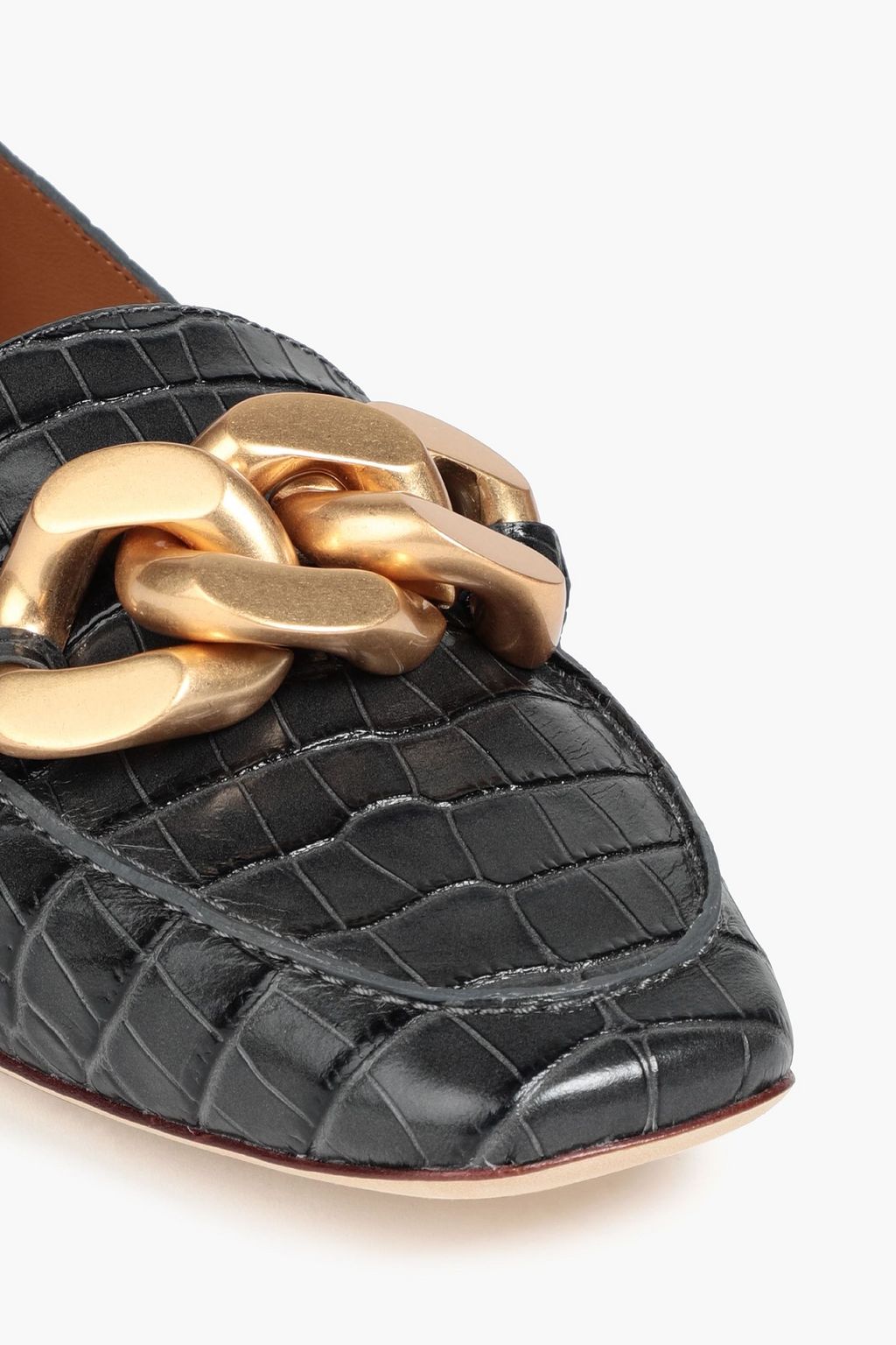 TORY BURCH حذاء لوفر ’روبي’ من الجلد بنمط جلد التمساح مزين بزخارف