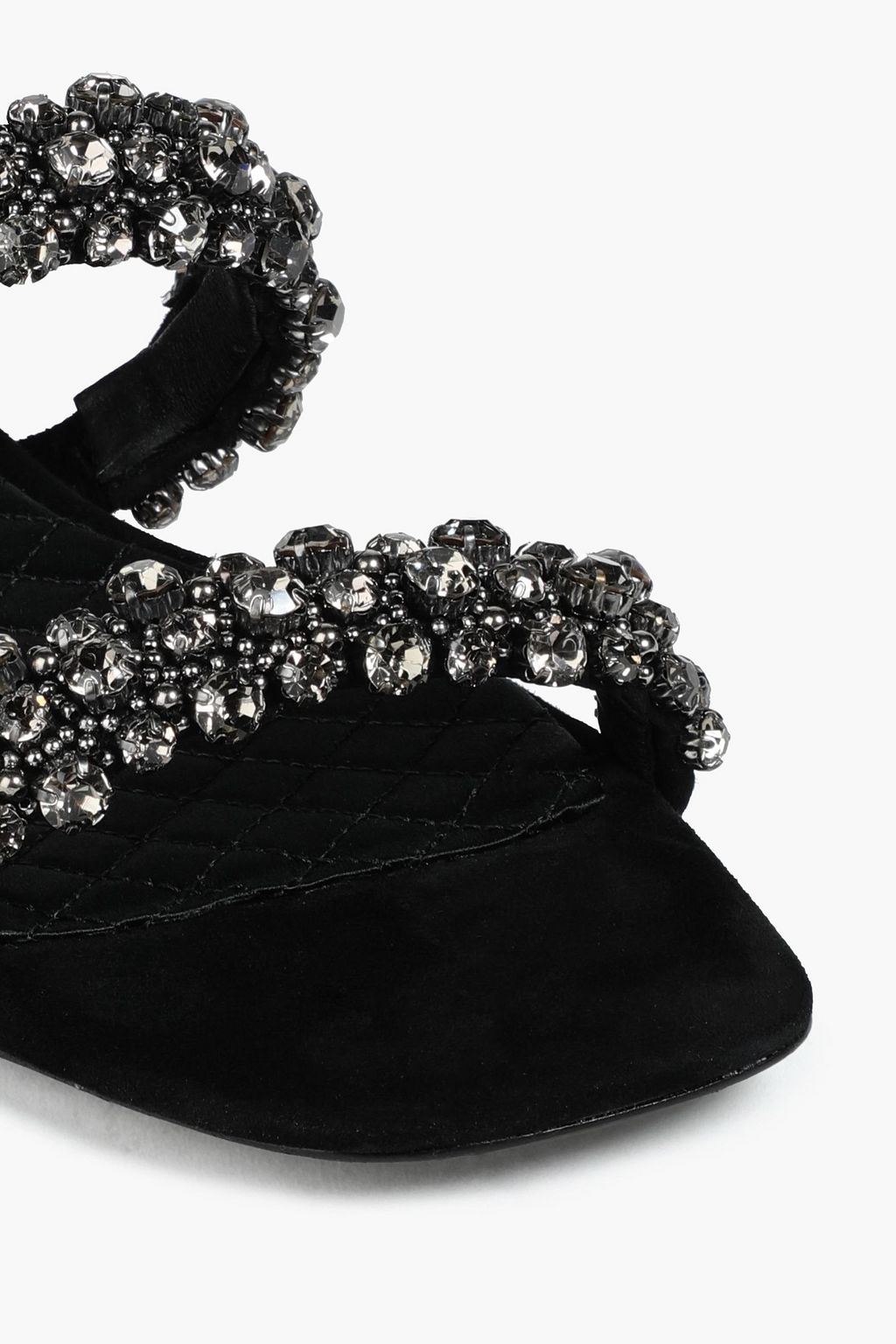 TORY BURCH Crystal-embellished suede sandals