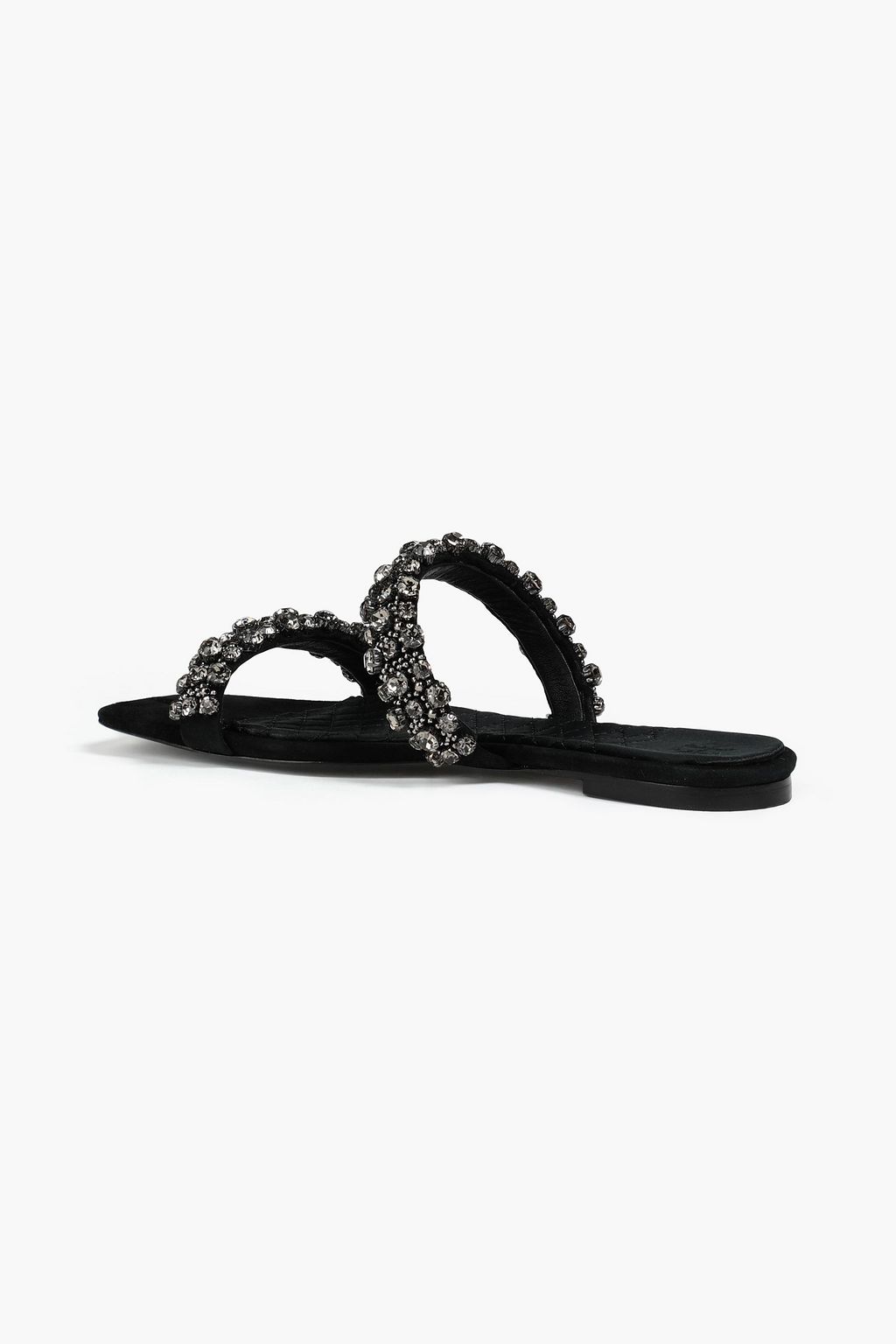 TORY BURCH Crystal-embellished suede sandals