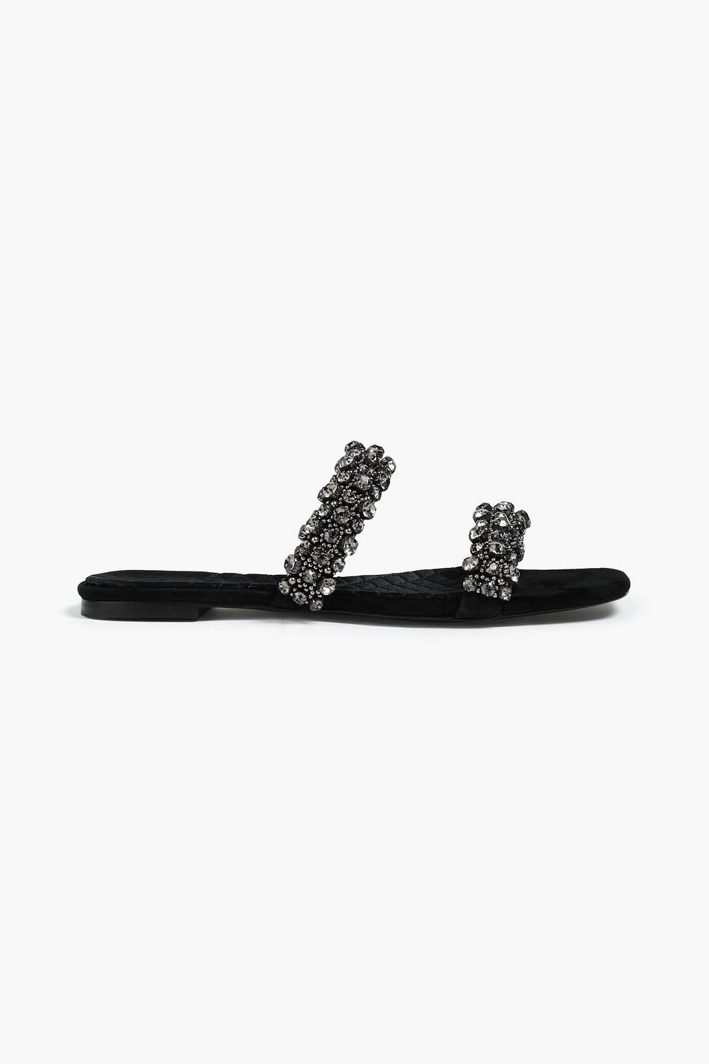 Black Crystal-embellished suede sandals | TORY BURCH | THE OUTNET