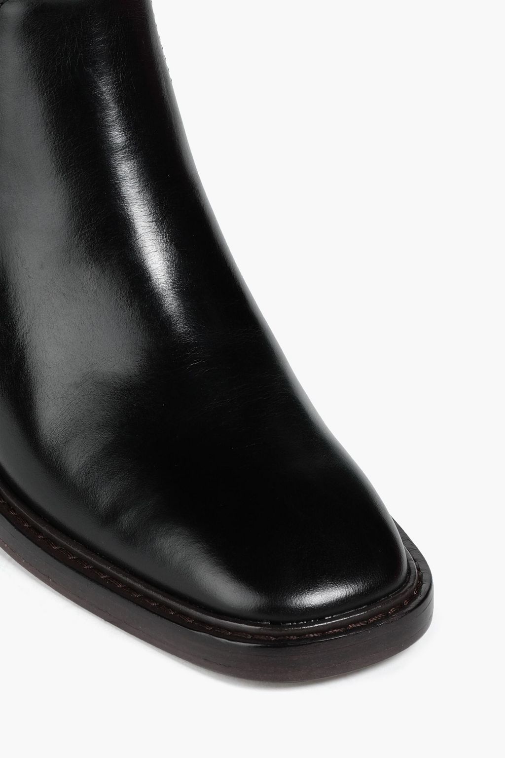 TORY BURCH Chelsea-Boots aus Leder mit Strickeinsatz