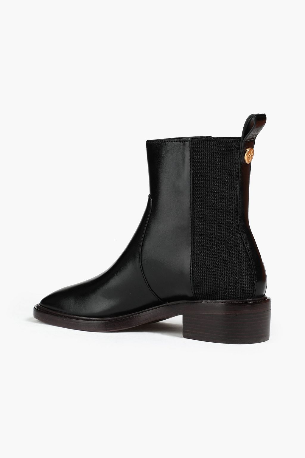 TORY BURCH Chelsea-Boots aus Leder mit Strickeinsatz