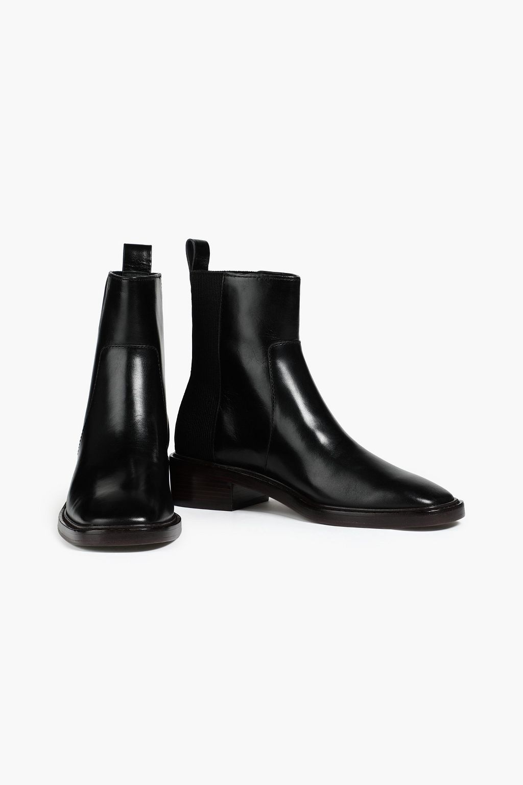 TORY BURCH Chelsea-Boots aus Leder mit Strickeinsatz